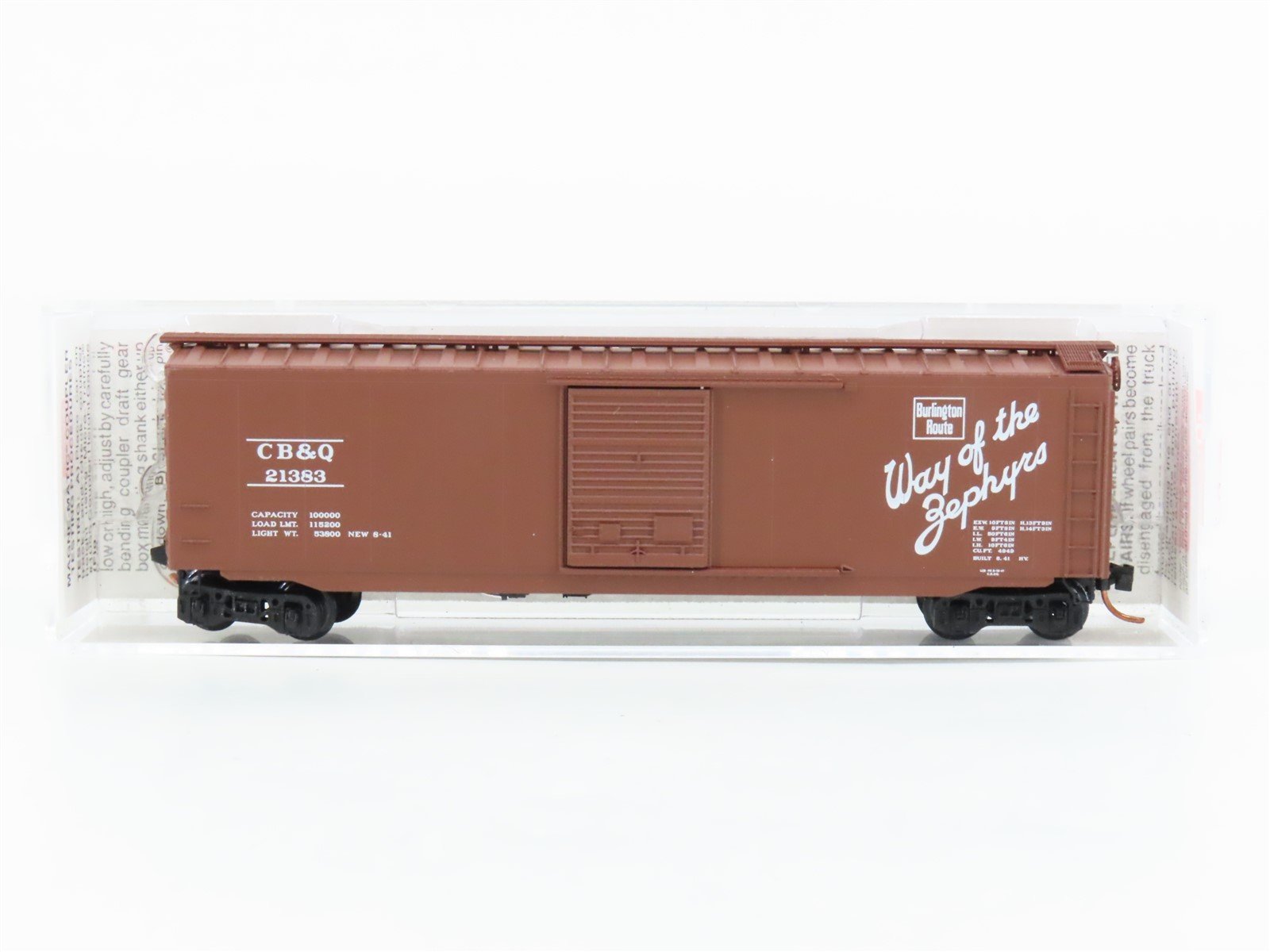 N Scale Micro-Trains MTL 31320 CBQ Burlington 50' Standard Boxcar #21383