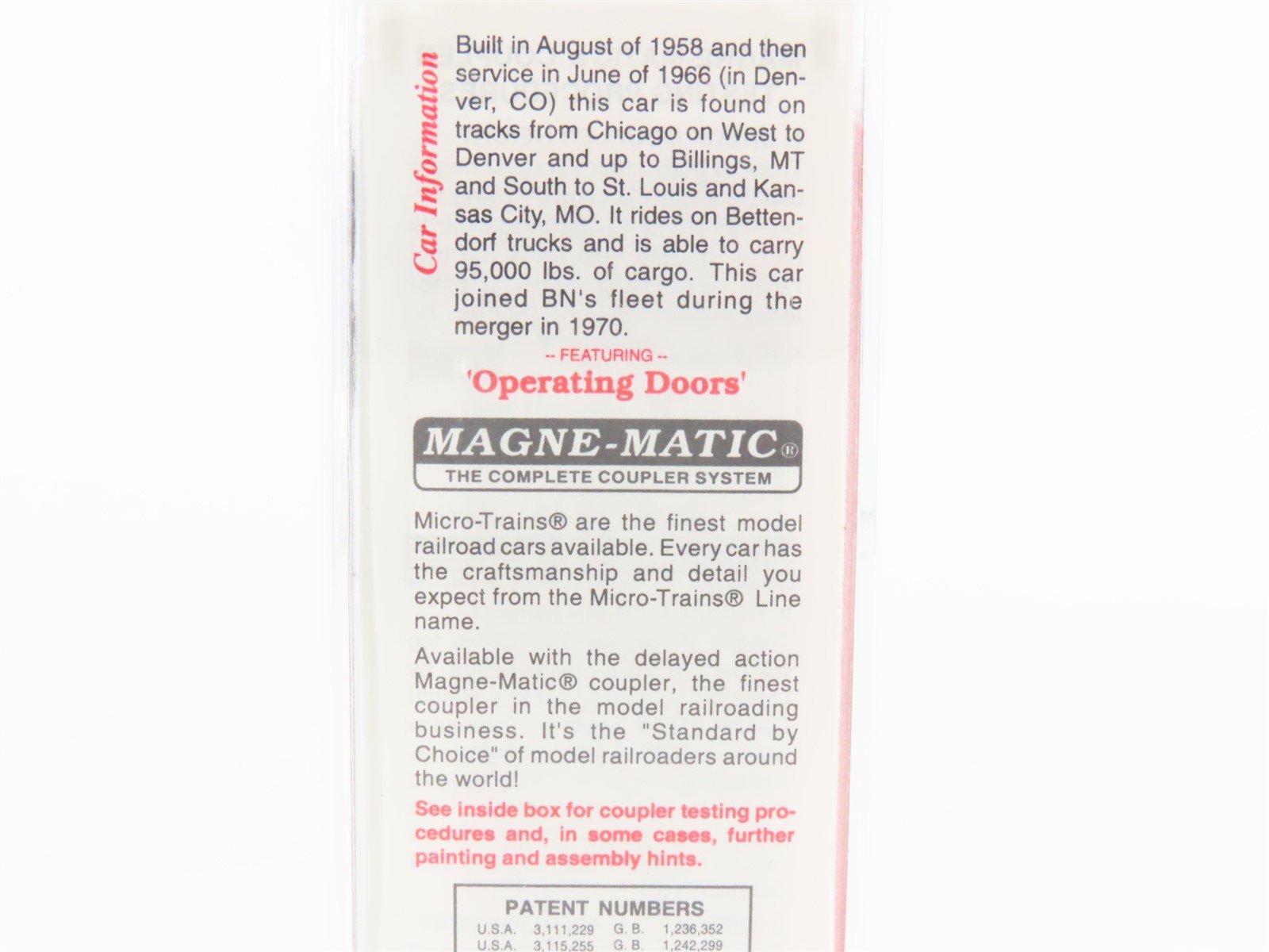 N Scale Micro-Trains MTL 31260 C&S Burlington Route 50' Standard Boxcar #924