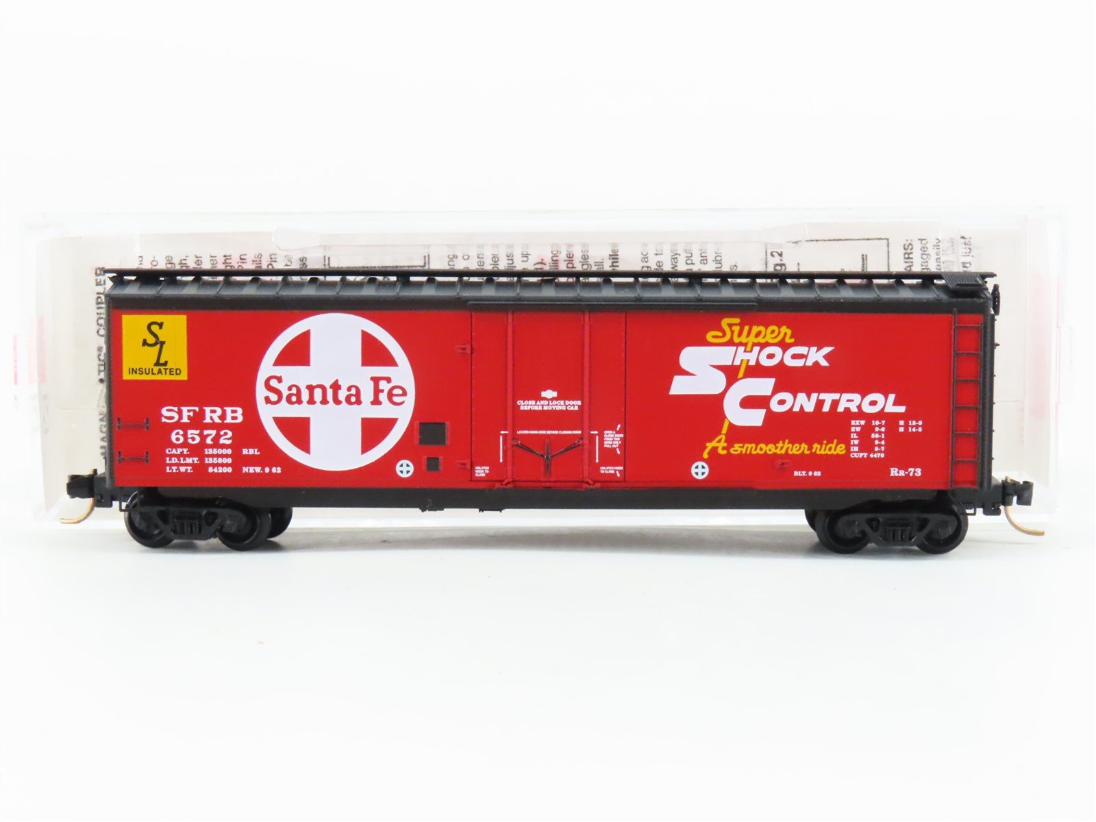 N Scale Micro-Trains MTL 32350 SFRB "Shock Control" 50' Boxcar #6572