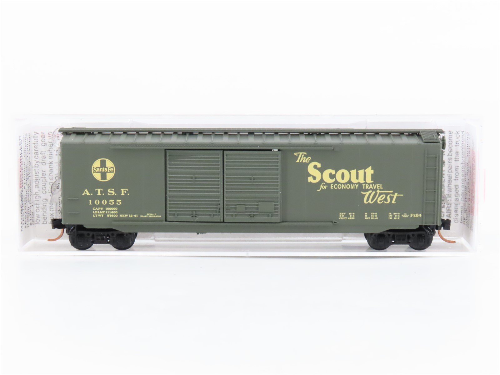 N Scale Micro-Trains MTL 34270 ATSF Railway "Scout West" 50' Boxcar #10055