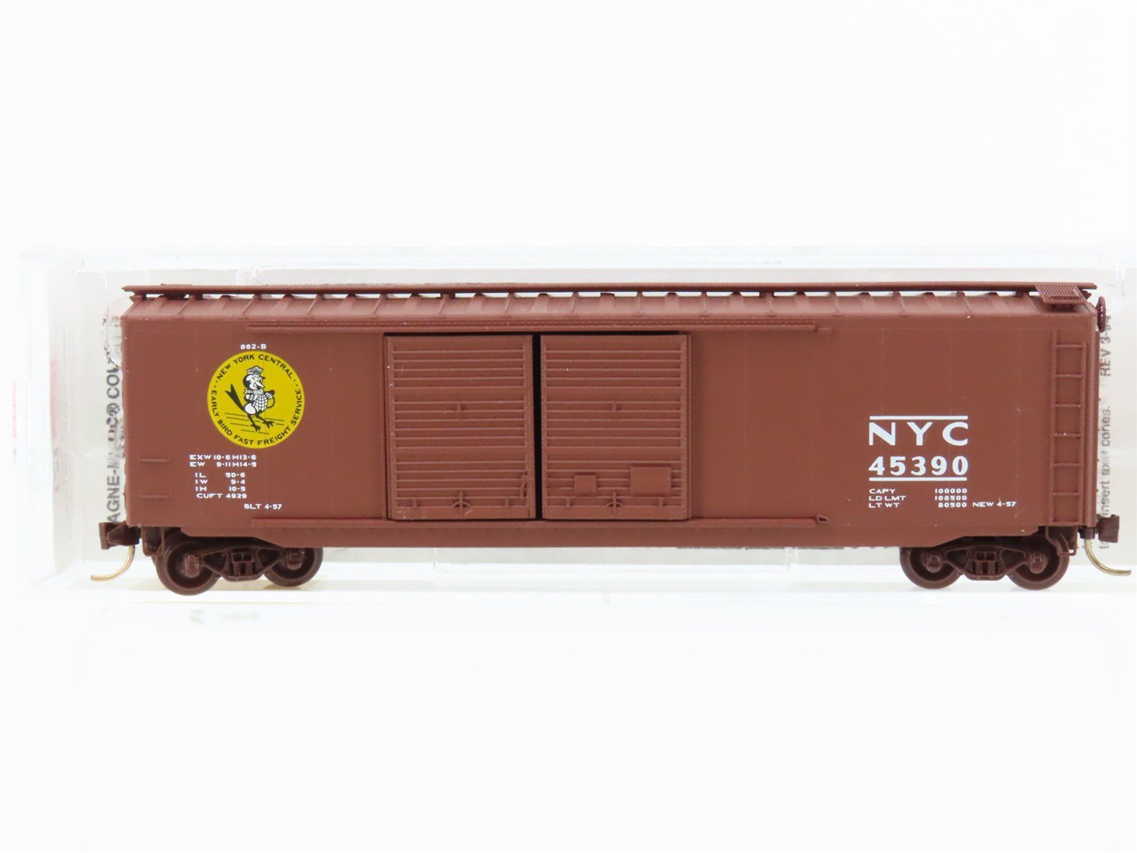 N Micro-Trains MTL 34220 NYC New York Central "Early Bird" 50' Boxcar #45390