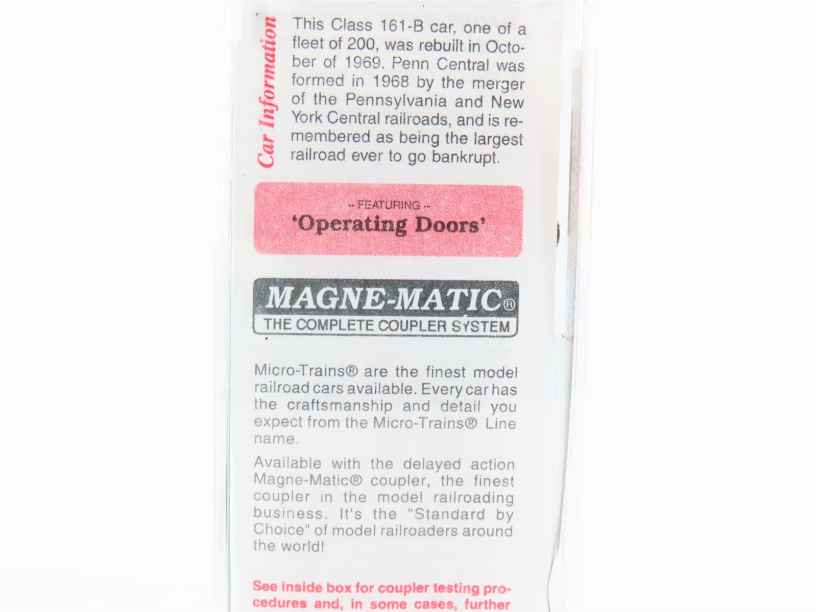 N Scale Micro-Trains MTL 34020 PC Penn Central 50' Standard Boxcar #174433