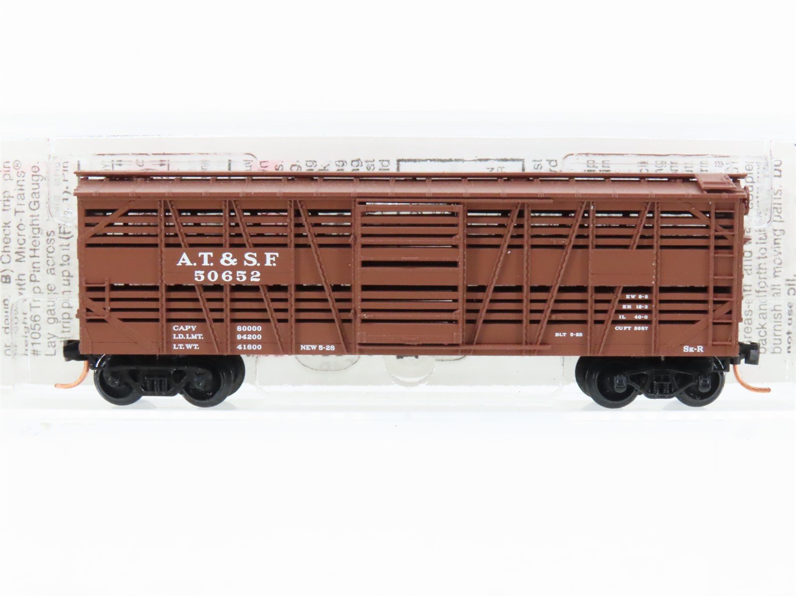 N Scale Micro-Trains MTL 35080 ATSF Santa Fe 40' Dispatch Stock Car #50652
