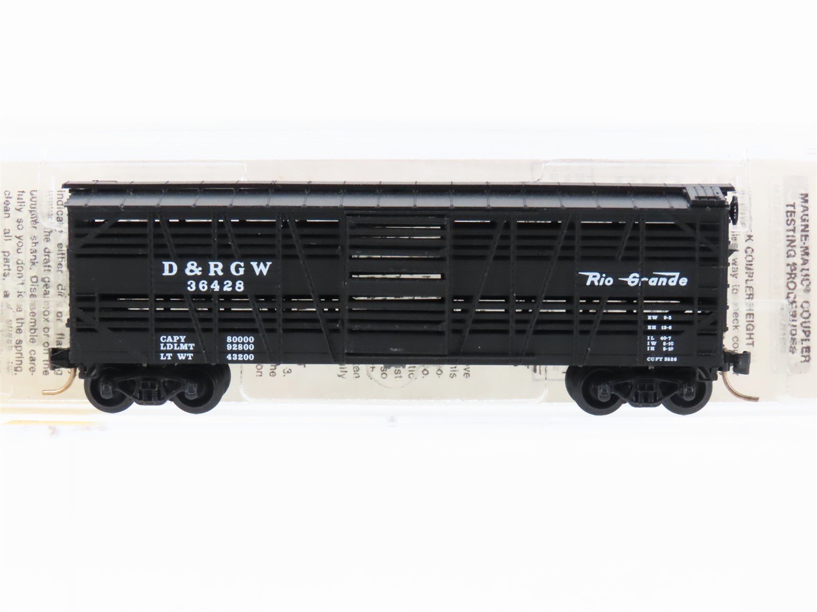 N Scale Micro-Trains MTL 35090 DRGW Rio Grande 40' Dispatch Stock Car #36428