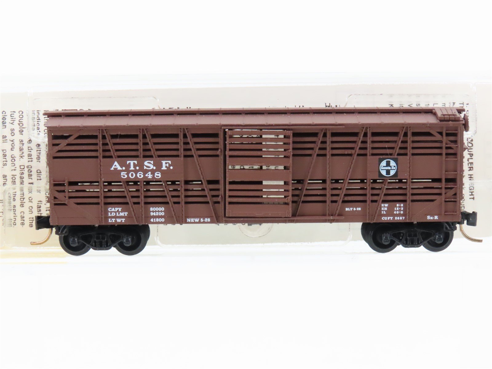 N Scale Micro-Trains MTL 35080 ATSF Santa Fe 40' Dispatch Stock Car #50648