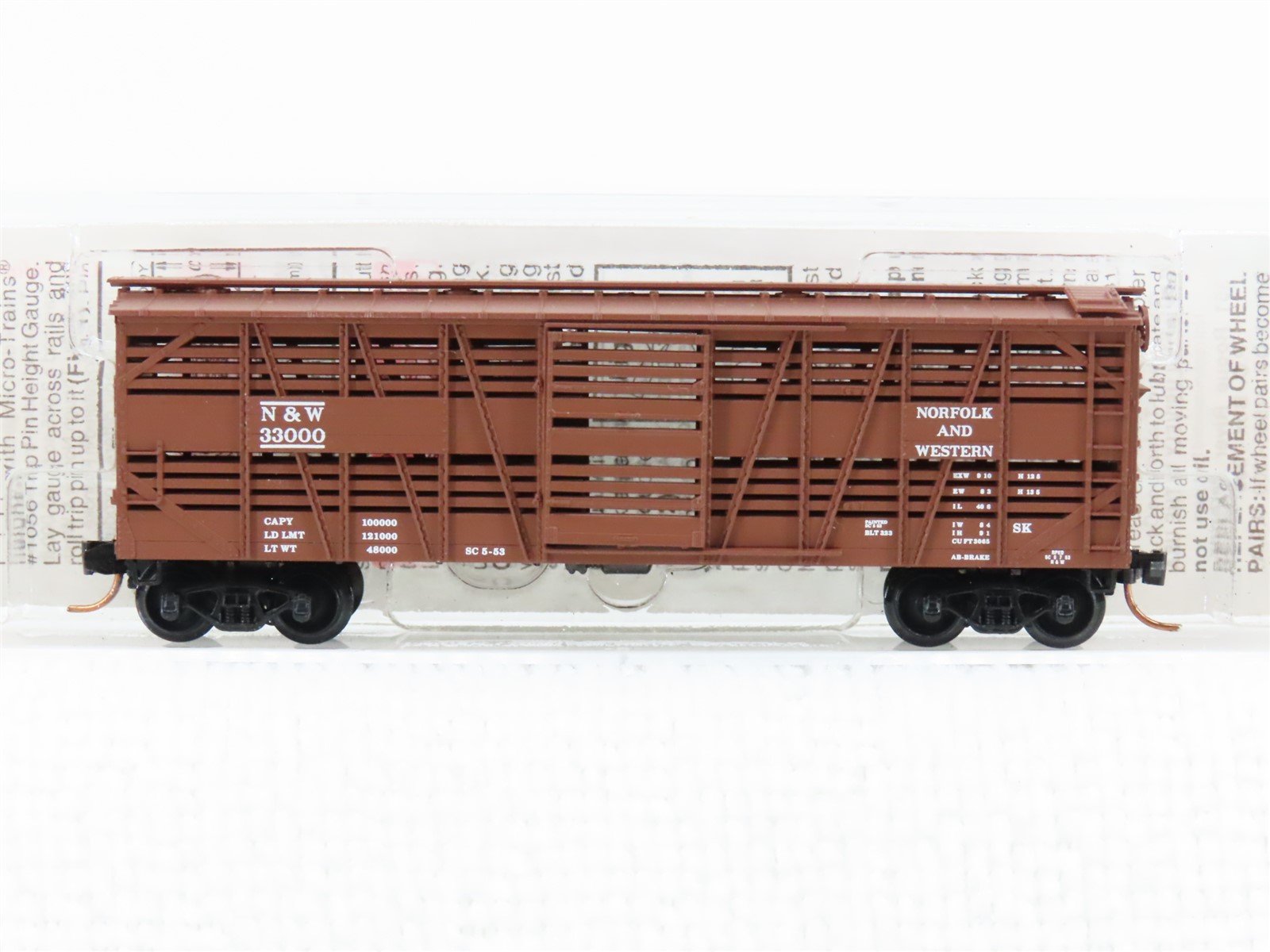 N Scale Micro-Trains MTL 35150 N&W Norfolk Western 40' Despatch Stock Car #33000