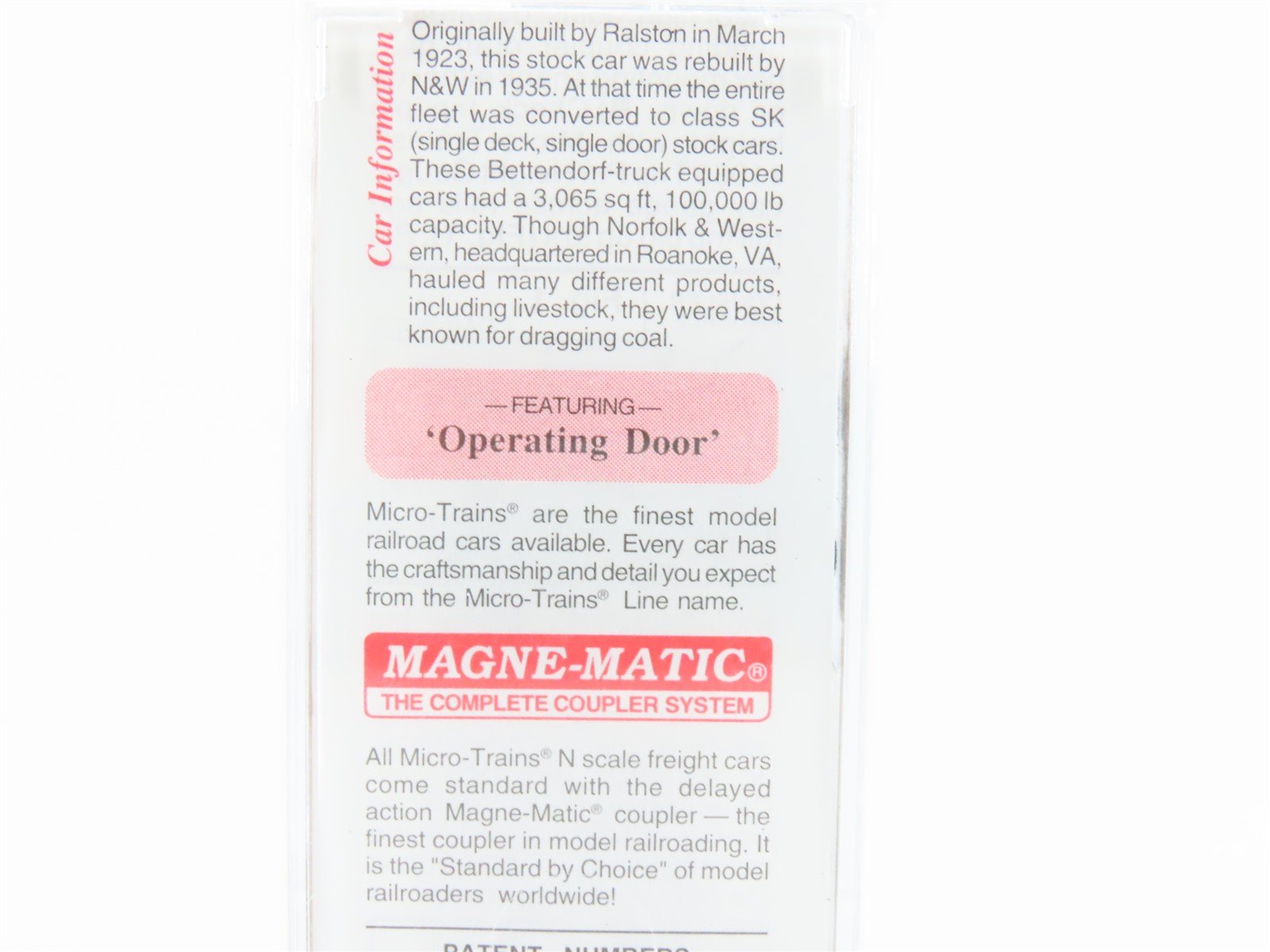 N Scale Micro-Trains MTL 35150 N&W Norfolk Western 40' Despatch Stock Car #33000