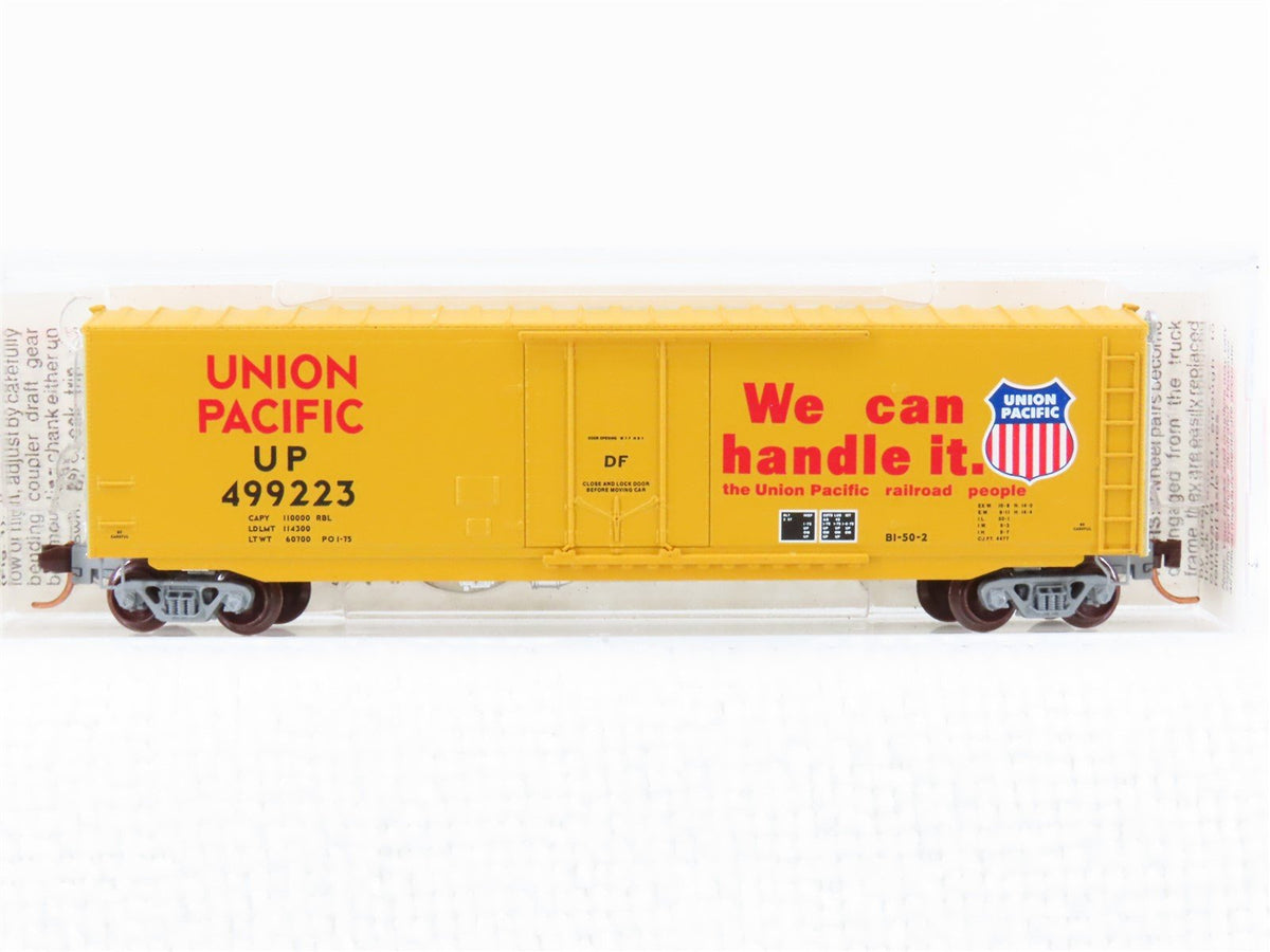 N Micro-Trains MTL 38300 UP Union Pacific &quot;We Can Handle It&quot; 50&#39; Boxcar #499223