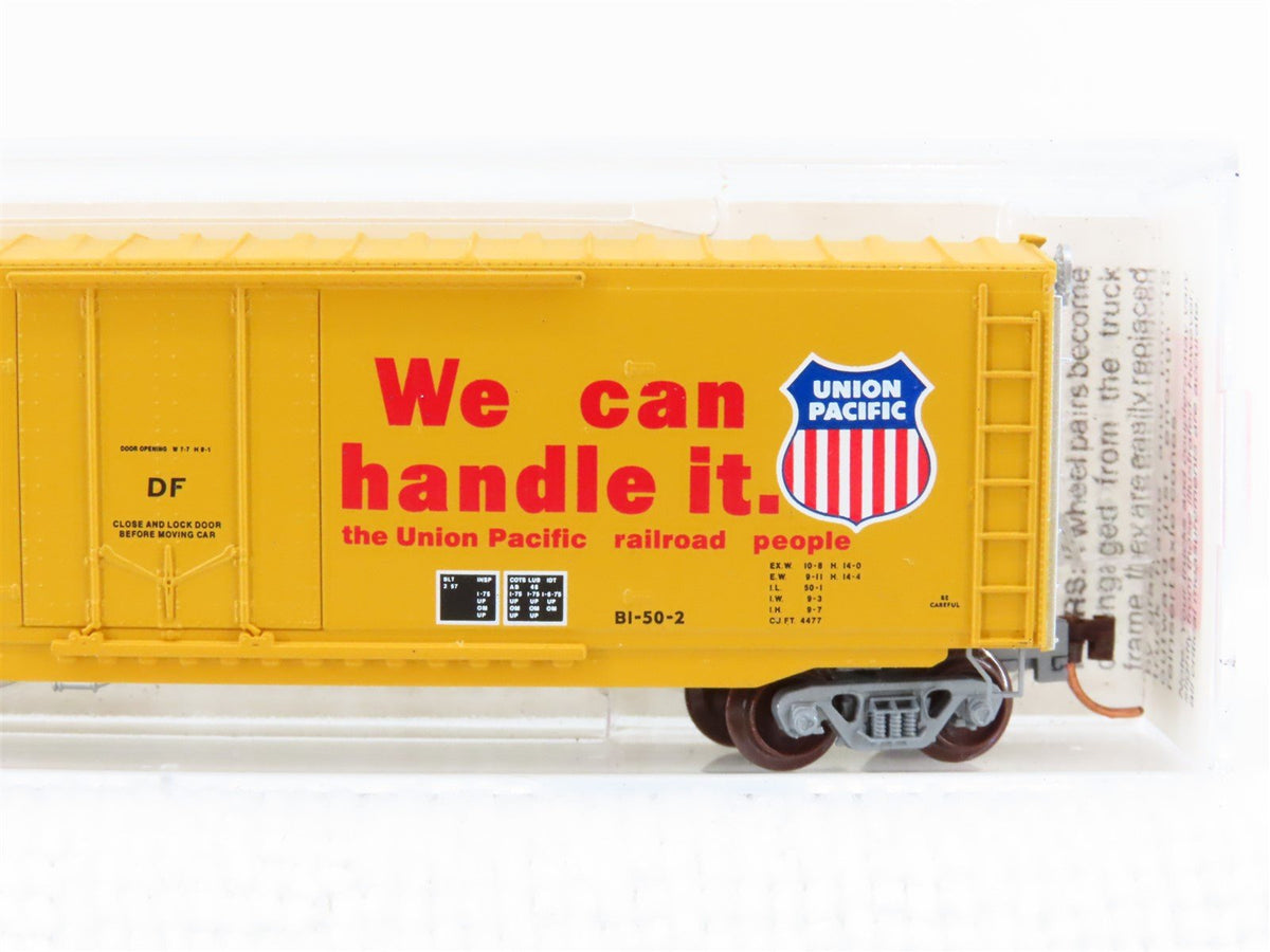 N Micro-Trains MTL 38300 UP Union Pacific &quot;We Can Handle It&quot; 50&#39; Boxcar #499223