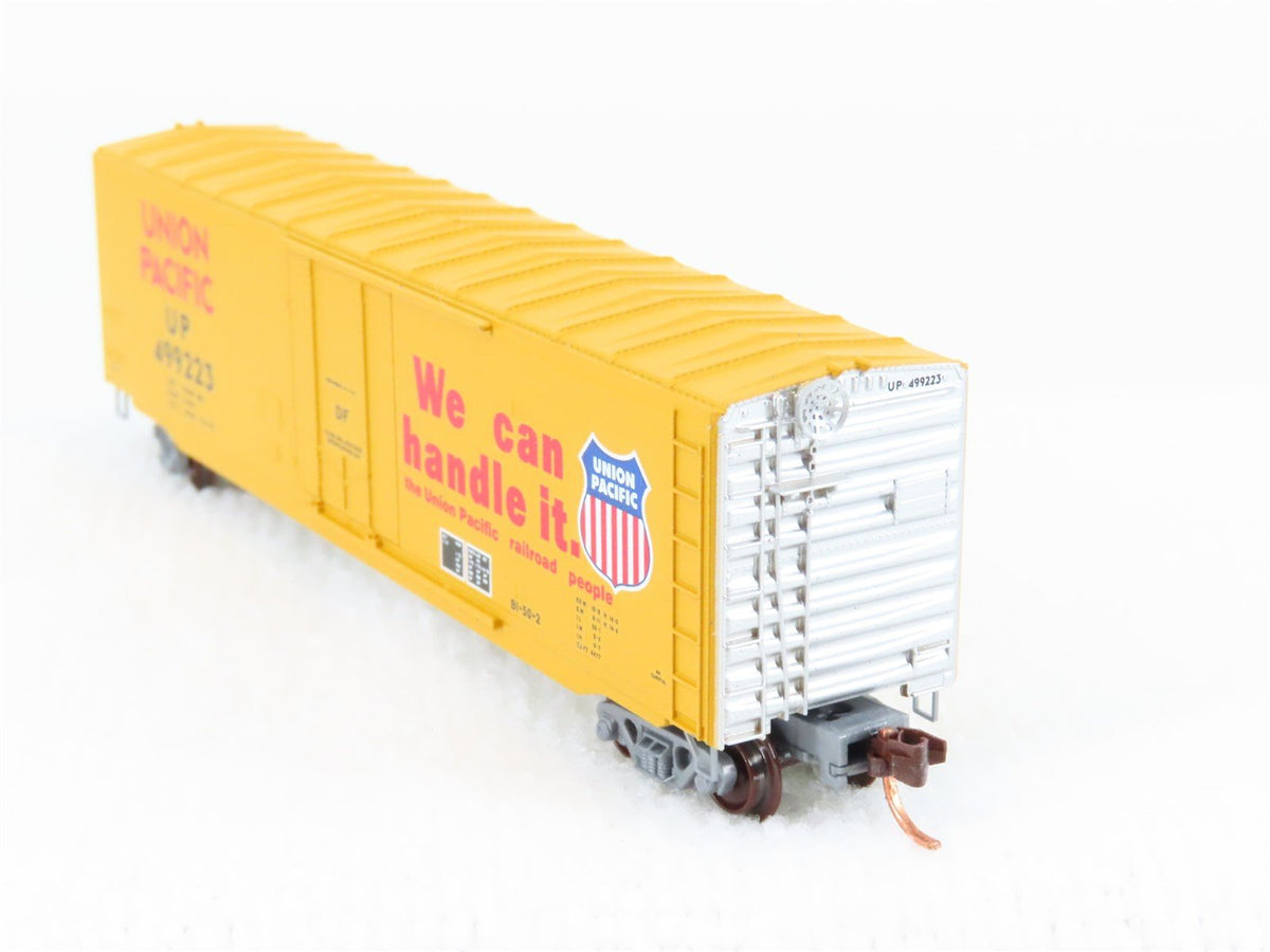 N Micro-Trains MTL 38300 UP Union Pacific &quot;We Can Handle It&quot; 50&#39; Boxcar #499223
