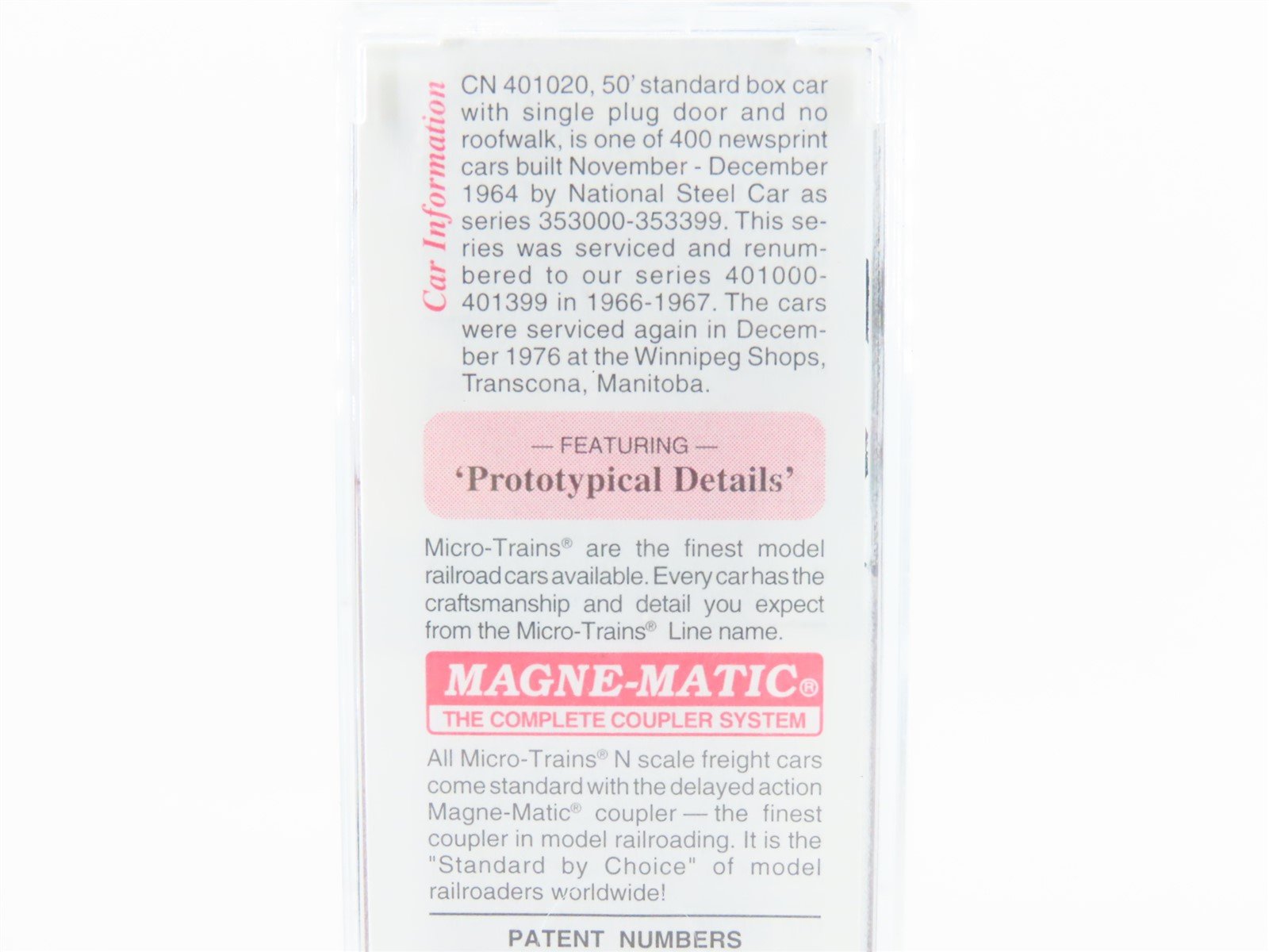 N Scale Micro-Trains MTL 38310 CN Canadian National 50' Boxcar #401020