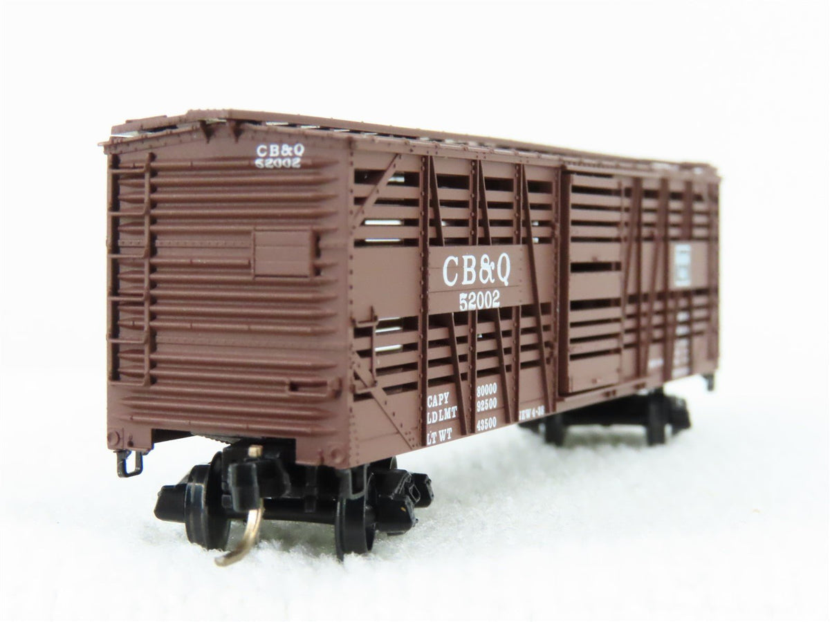 N Scale Micro-Trains MTL 35130 CB&amp;Q Burlington Route 40&#39; Stockcar #52002