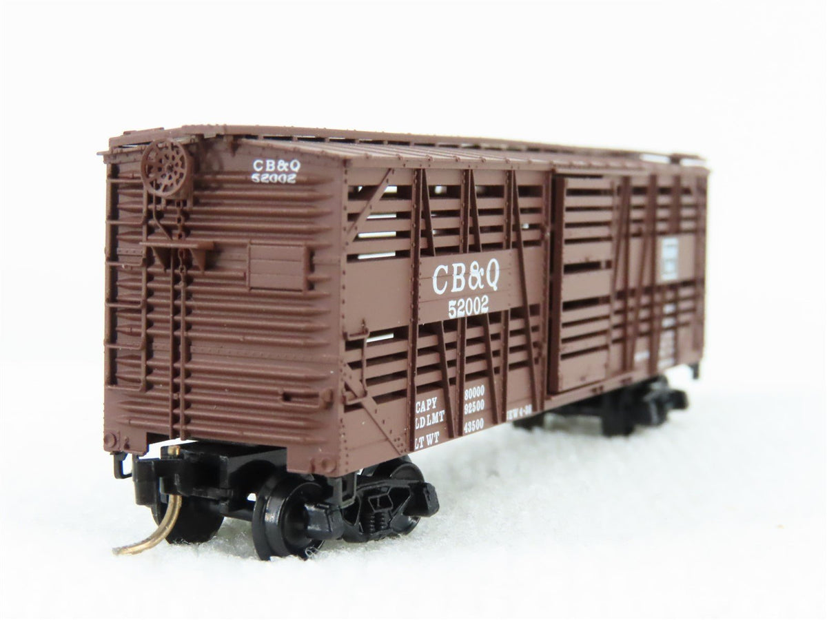 N Scale Micro-Trains MTL 35130 CB&amp;Q Burlington Route 40&#39; Stockcar #52002