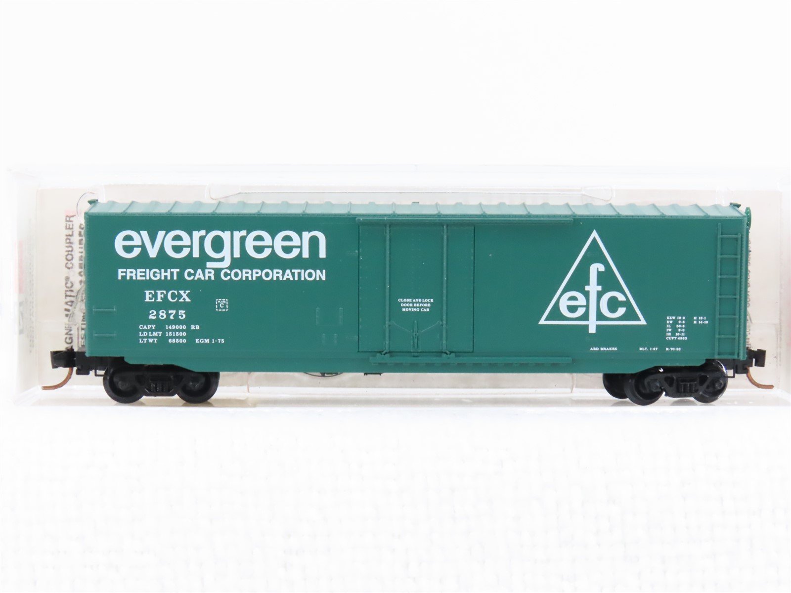N Scale Micro-Trains MTL 38260 EFCX Evergreen Freight 50' Standard Boxcar #2875