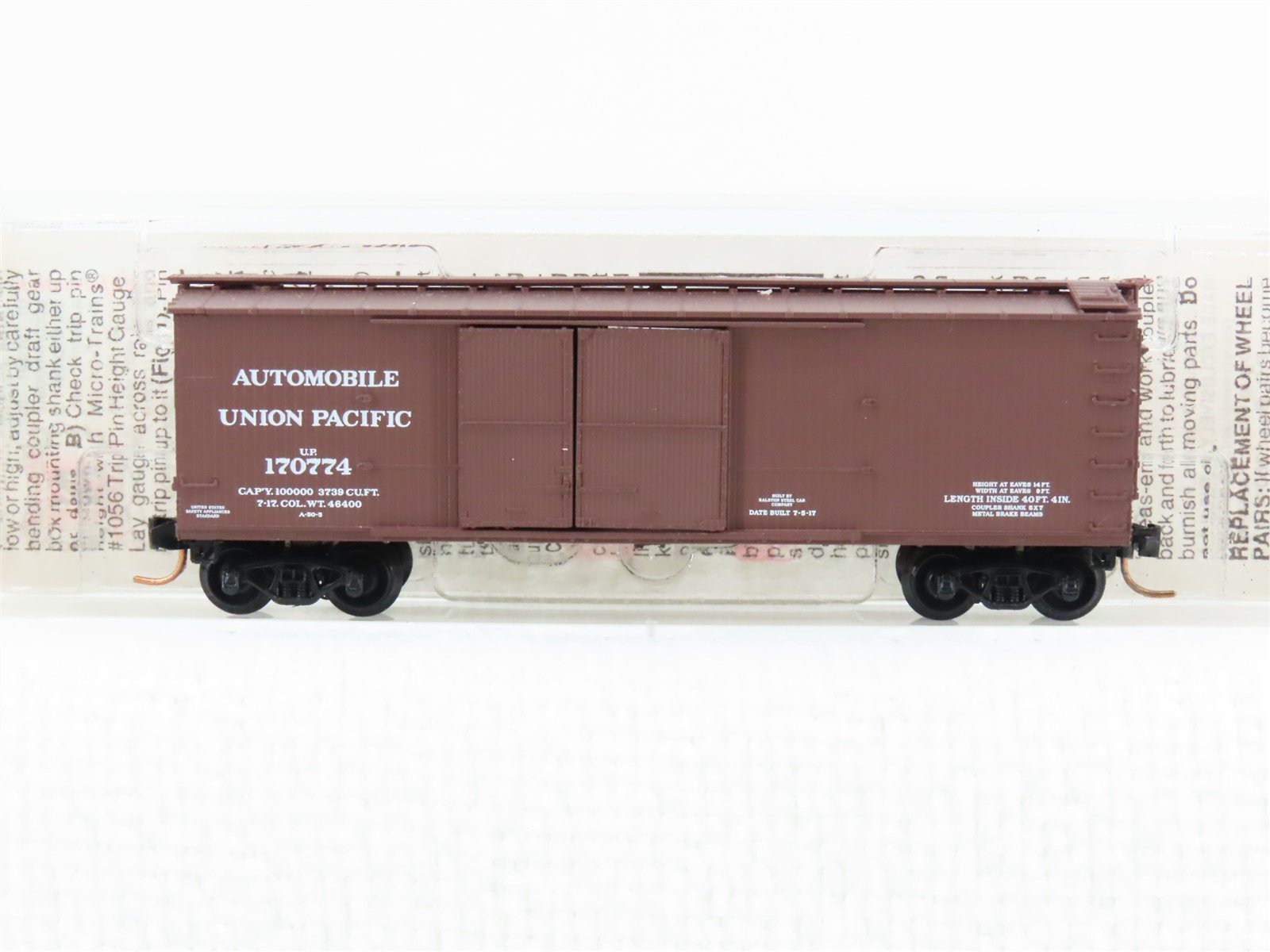 N Scale Micro-Trains MTL 41010 UP Union Pacific 40' Wood Auto Boxcar #170774