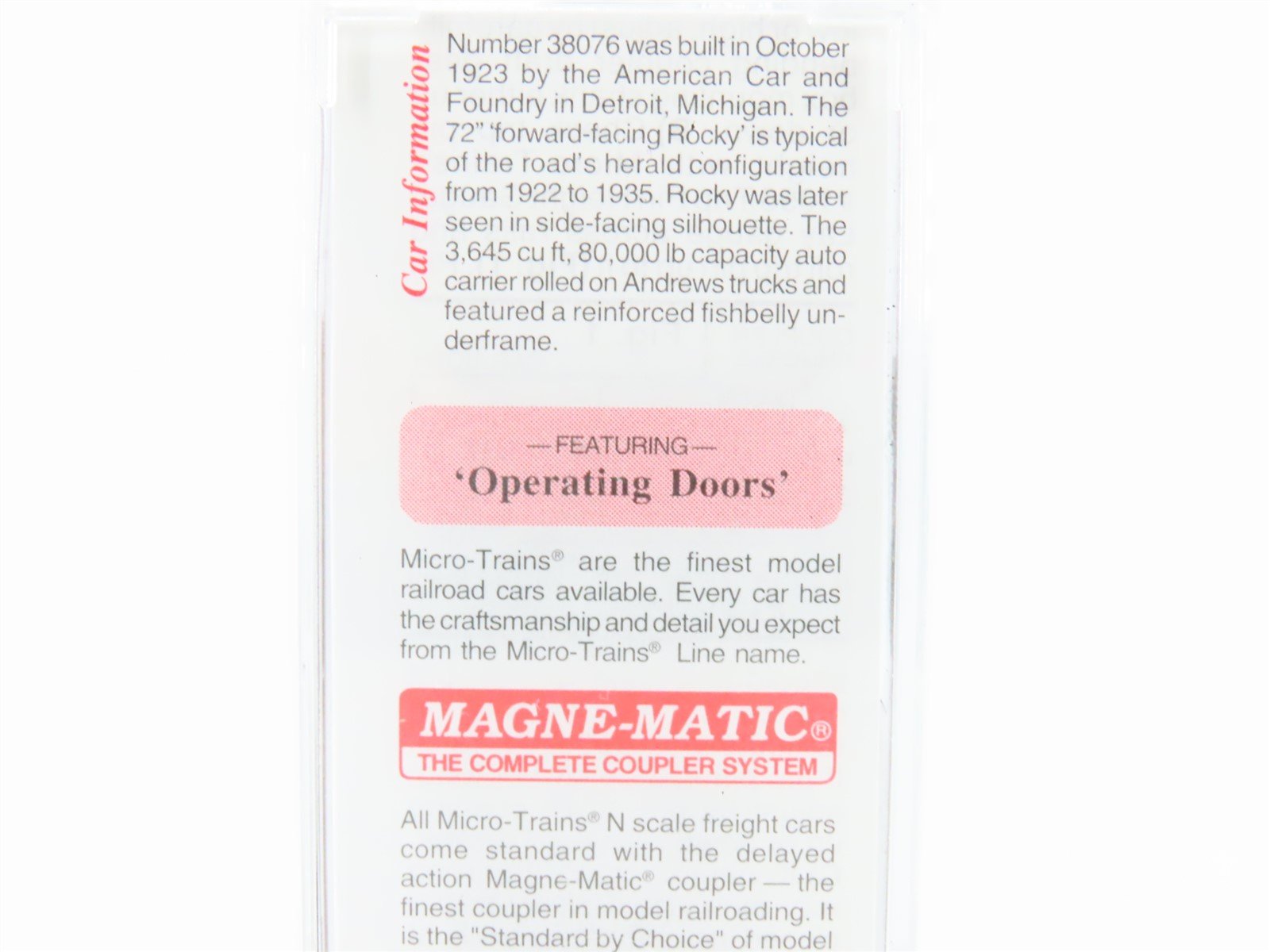 N Scale Micro-Trains MTL 41030 GN Glacier National Park 40' Wood Boxcar #38076