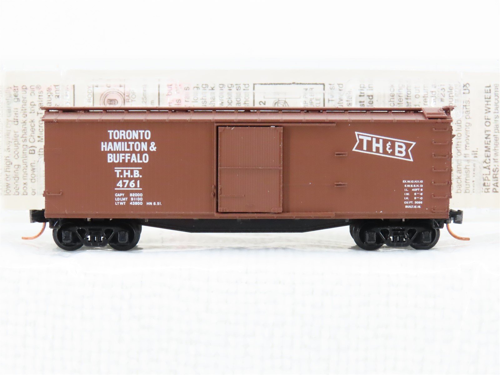 N Scale Micro-Trains MTL 39220 TH&B Toronto, Hamilton & Buffalo 40' Boxcar #4761
