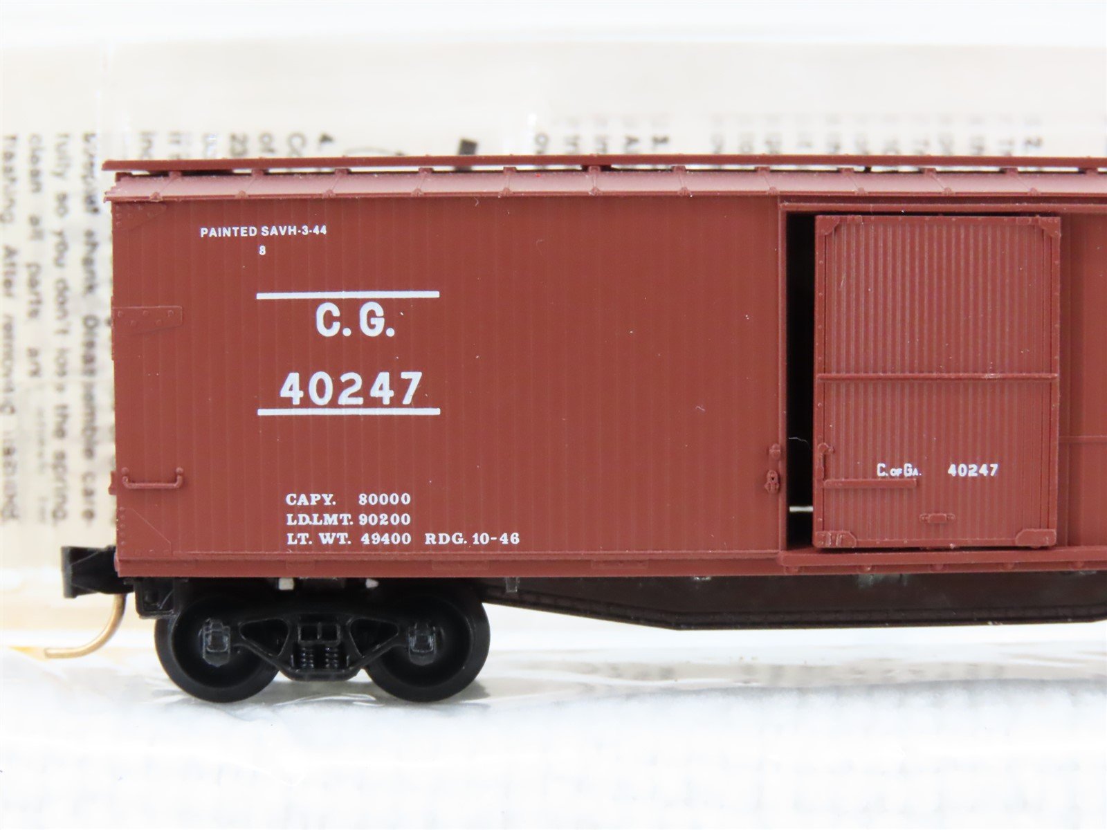 N Scale Micro-Trains MTL 39150 CofG Central of Georgia 40' Wood Boxcar #40247