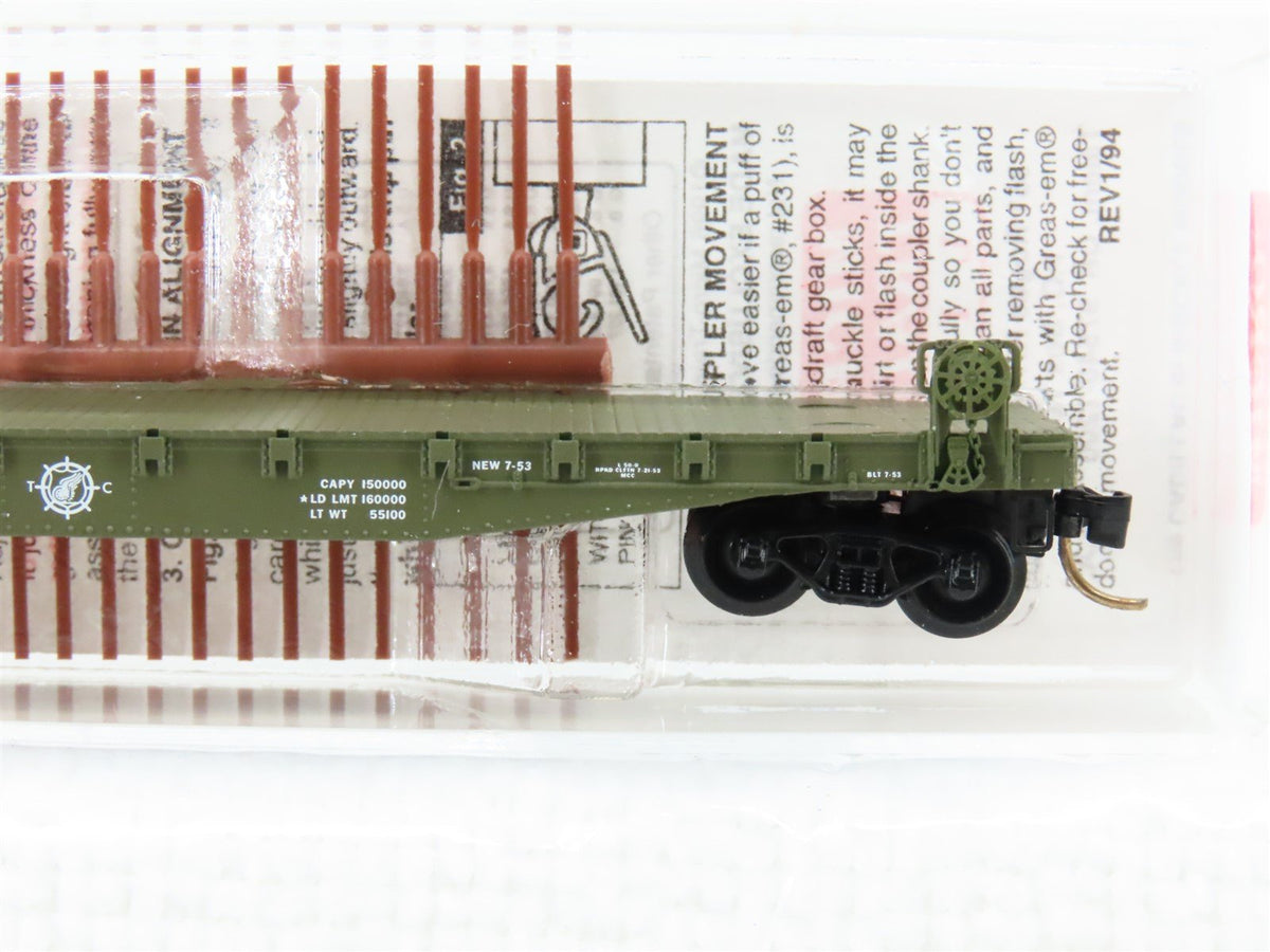 N Scale Micro-Trains MTL 45180 USAX US Army 50&#39; Fishbelly Flatcar #38066