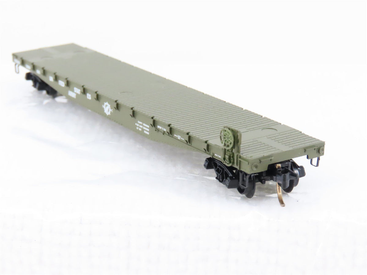 N Scale Micro-Trains MTL 45180 USAX US Army 50&#39; Fishbelly Flatcar #38066
