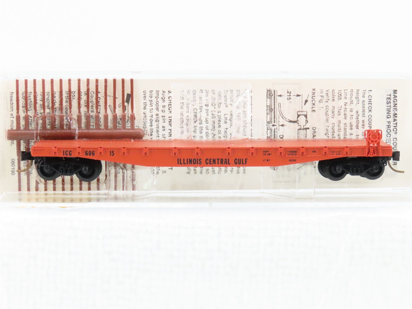 N Micro-Trains MTL 45010 ICG Illinois Central Gulf 50' Fishbelly Flatcar #60615