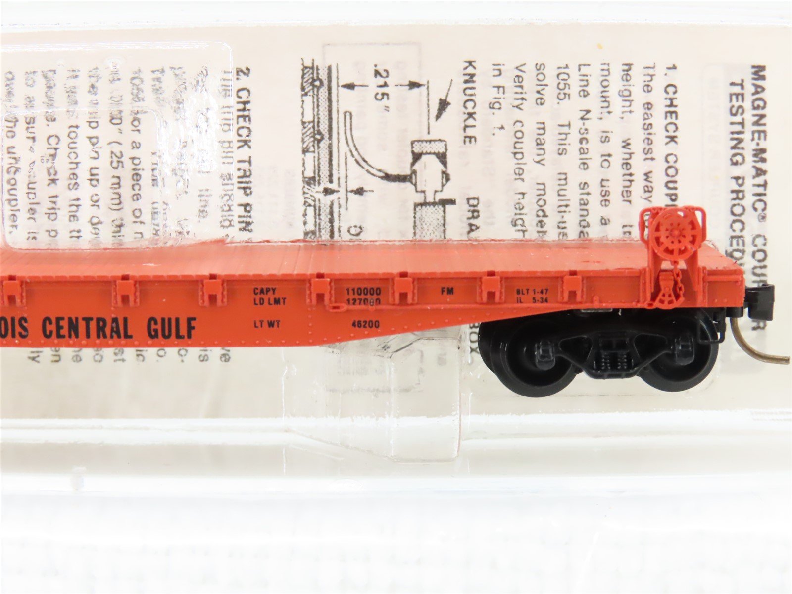 N Micro-Trains MTL 45010 ICG Illinois Central Gulf 50' Fishbelly Flatcar #60615