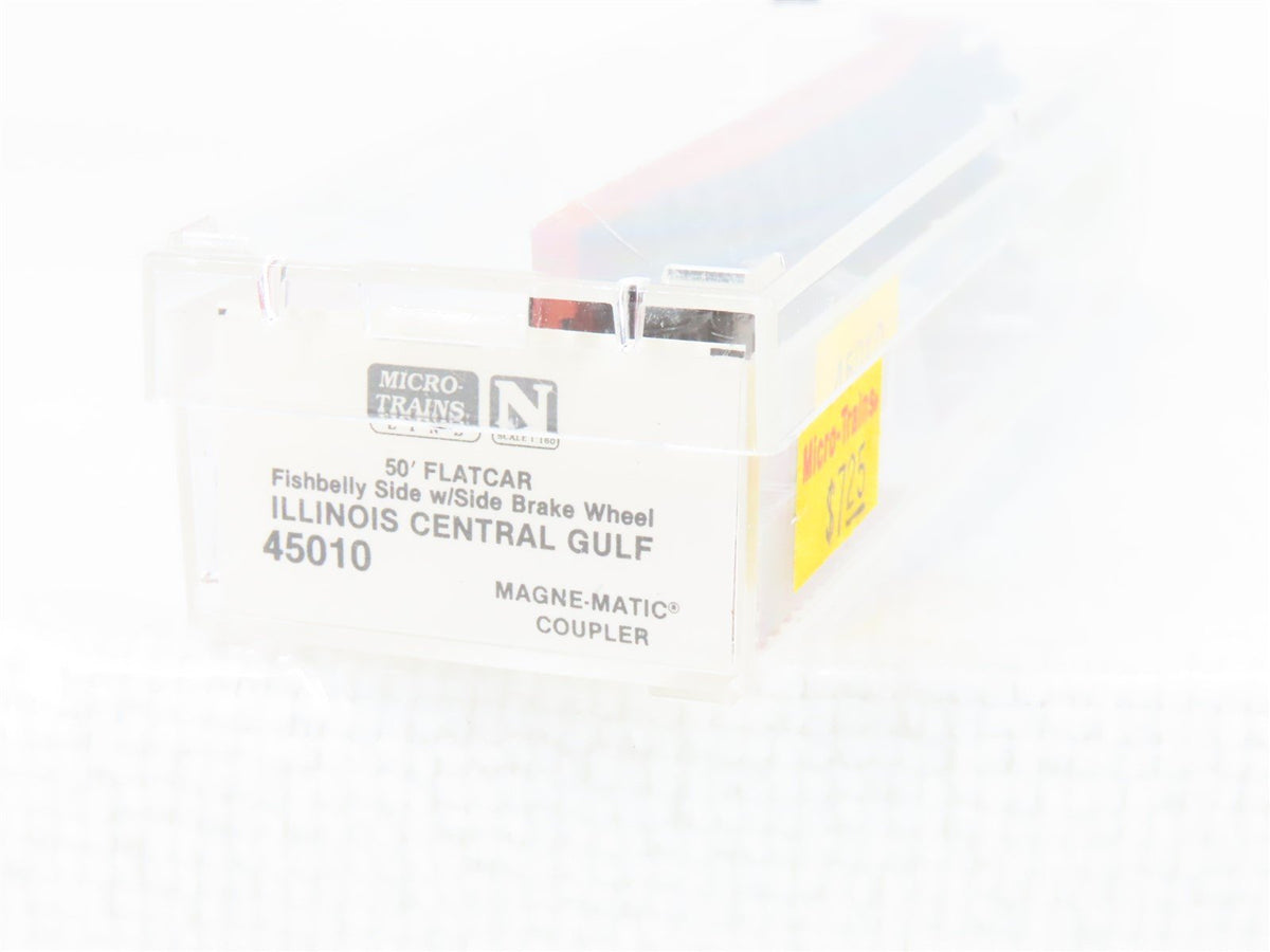 N Micro-Trains MTL 45010 ICG Illinois Central Gulf 50&#39; Fishbelly Flatcar #60615