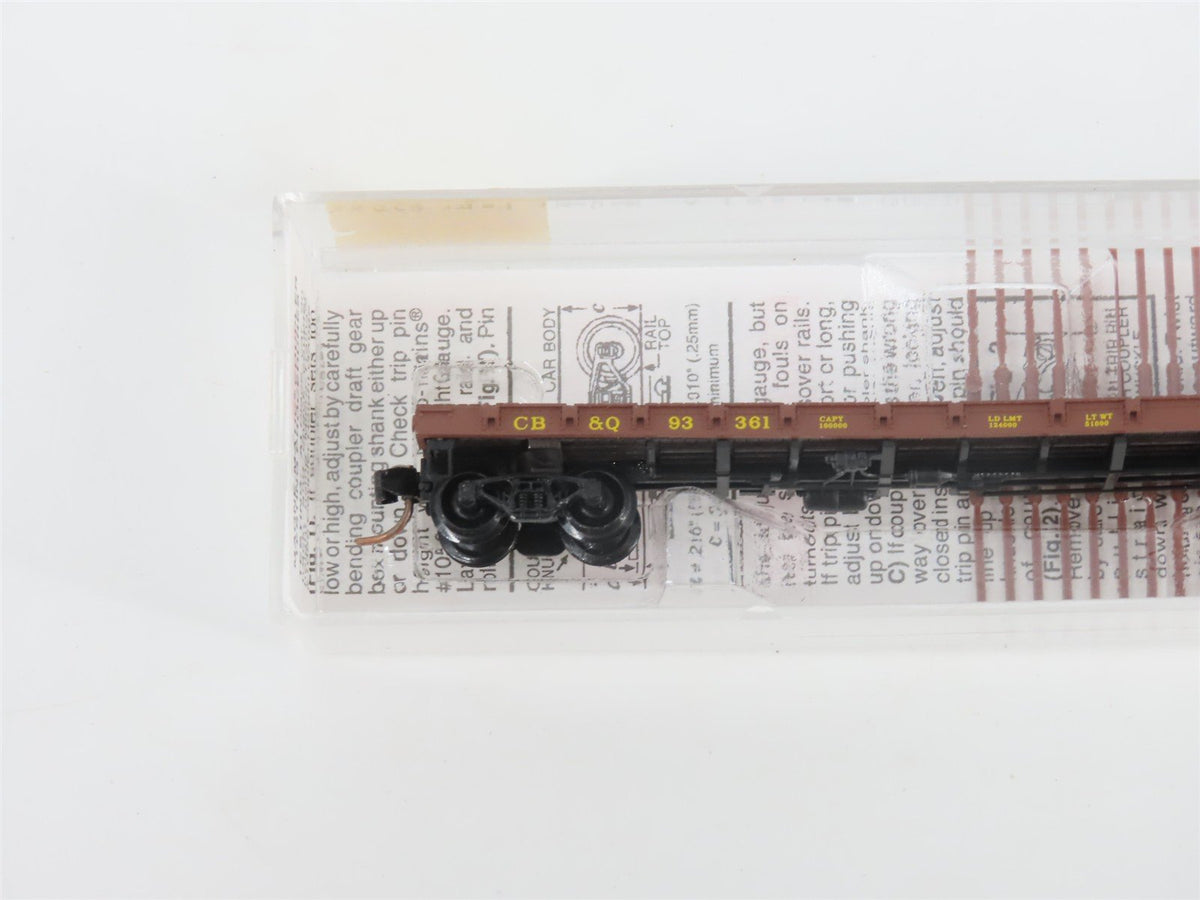 N Scale Micro-Trains MTL 44090 CB&amp;Q Burlington Route 50&#39; Flat Car #93361
