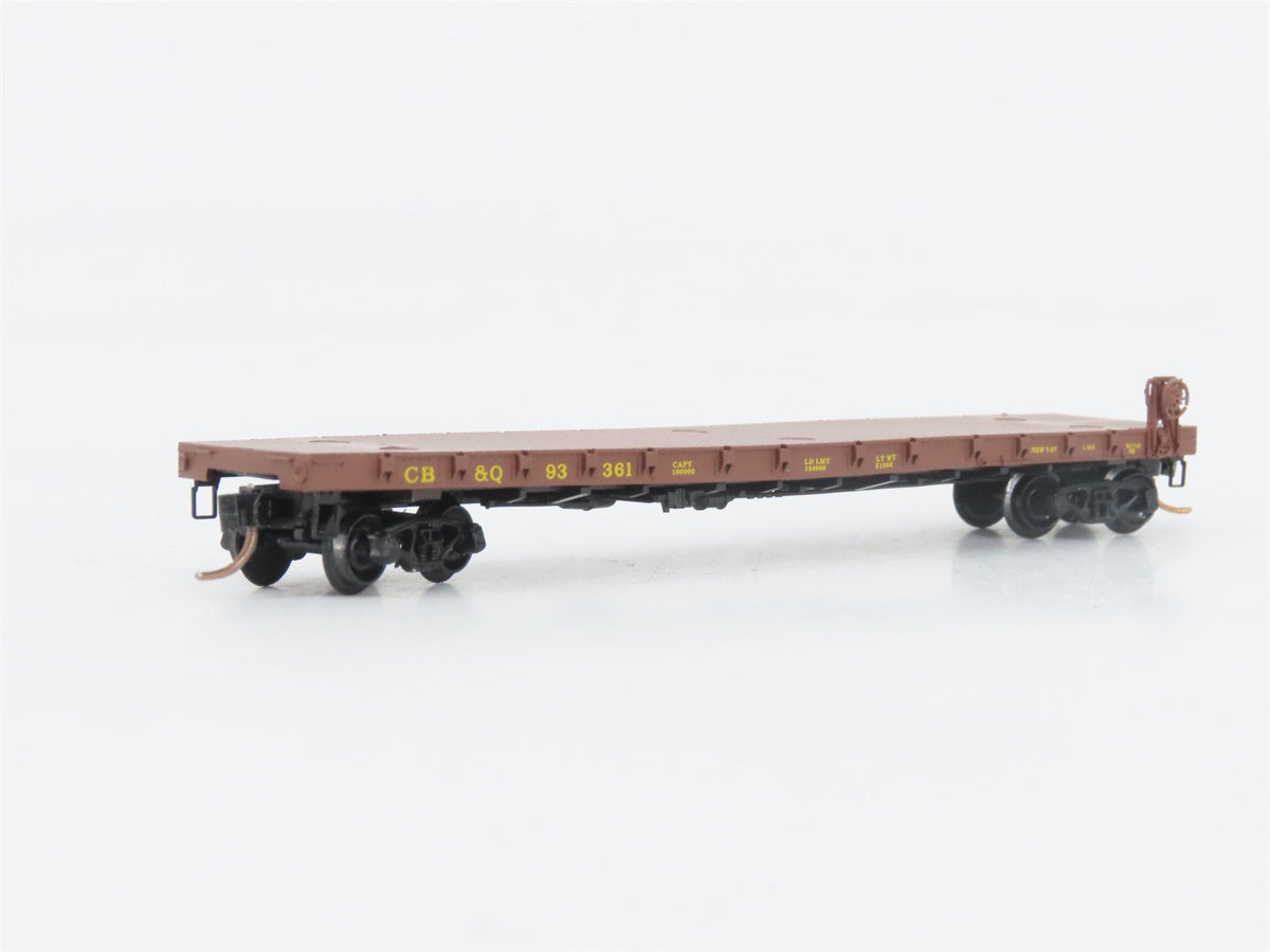 N Scale Micro-Trains MTL 44090 CB&amp;Q Burlington Route 50&#39; Flat Car #93361