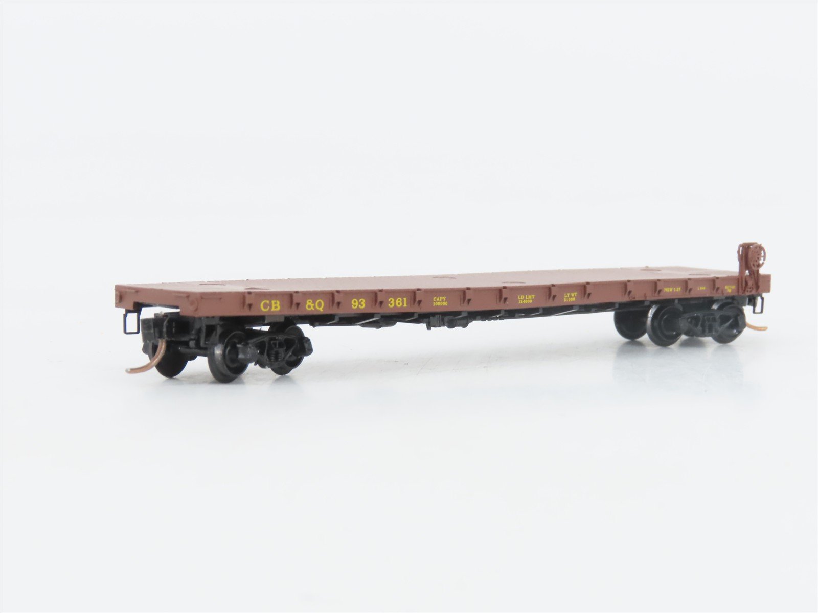 N Scale Micro-Trains MTL 44090 CB&Q Burlington Route 50' Flat Car #93361