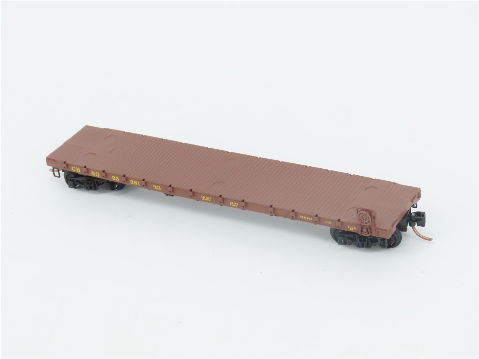 N Scale Micro-Trains MTL 44090 CB&Q Burlington Route 50' Flat Car #93361