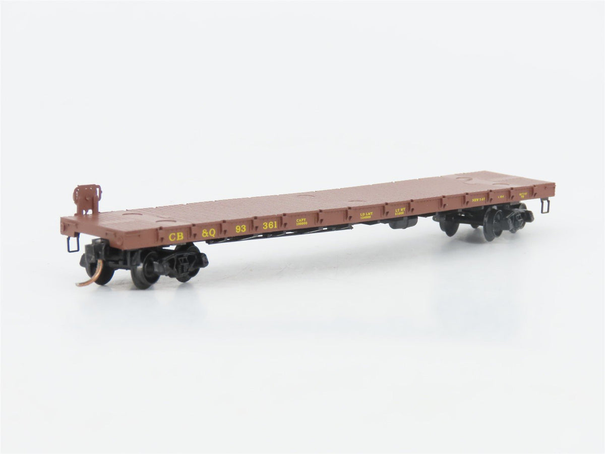 N Scale Micro-Trains MTL 44090 CB&amp;Q Burlington Route 50&#39; Flat Car #93361
