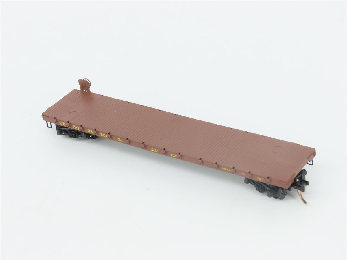 N Scale Micro-Trains MTL 44090 CB&amp;Q Burlington Route 50&#39; Flat Car #93361