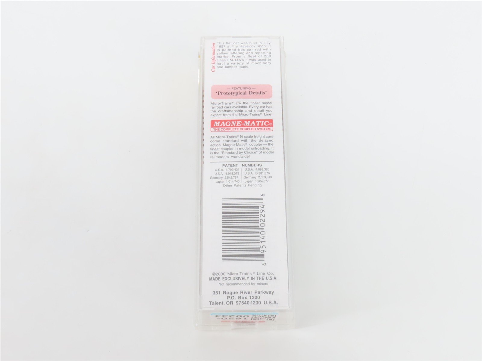 N Scale Micro-Trains MTL 44090 CB&Q Burlington Route 50' Flat Car #93361