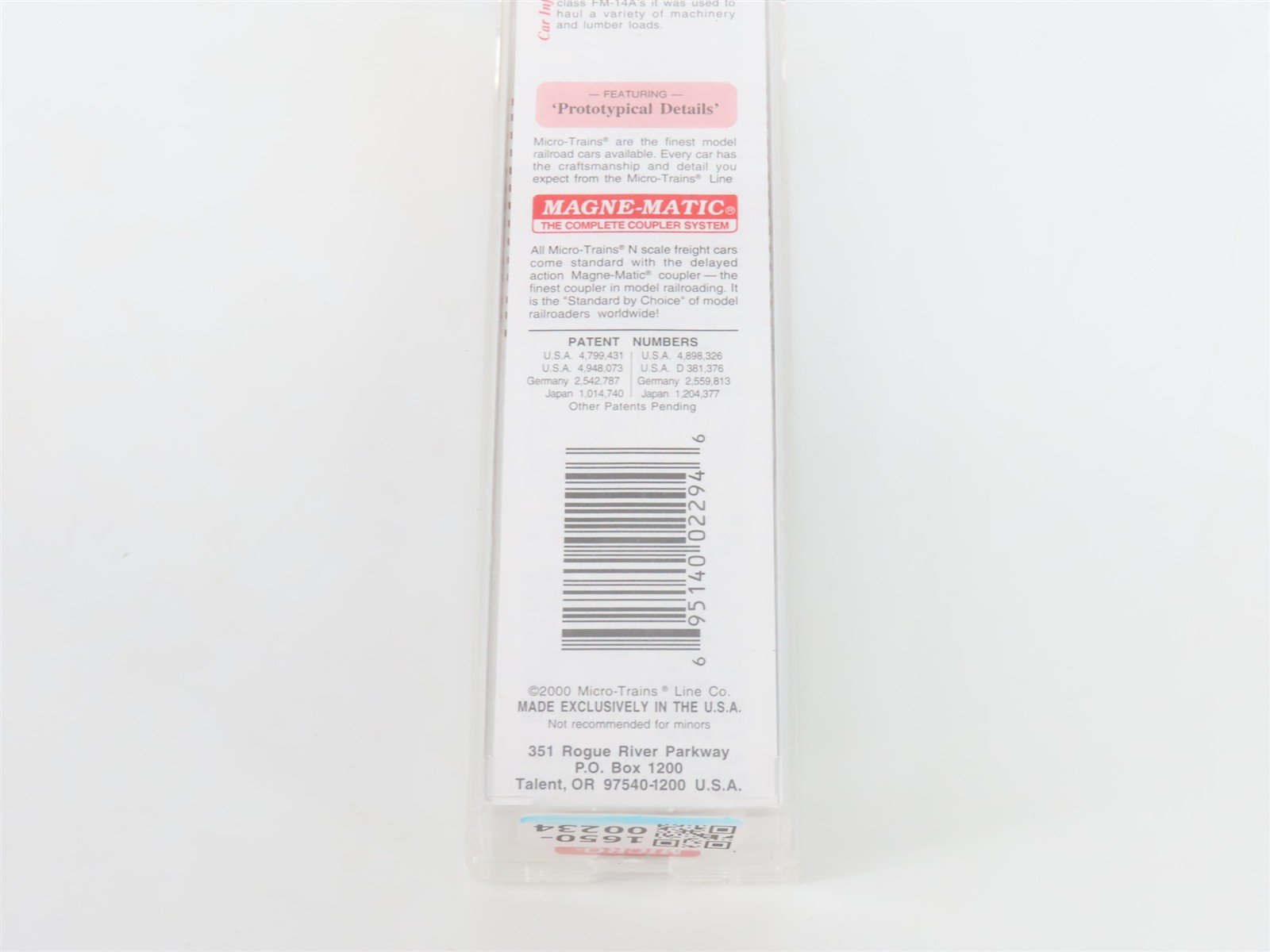 N Scale Micro-Trains MTL 44090 CB&Q Burlington Route 50' Flat Car #93361