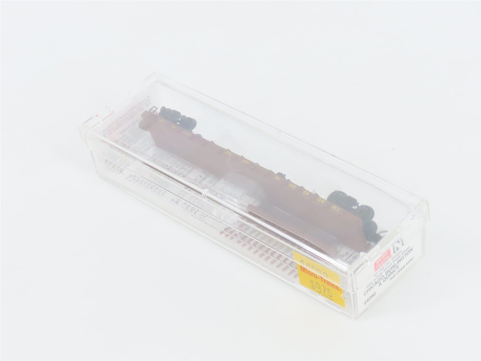 N Scale Micro-Trains MTL 44090 CB&Q Burlington Route 50' Flat Car #93361