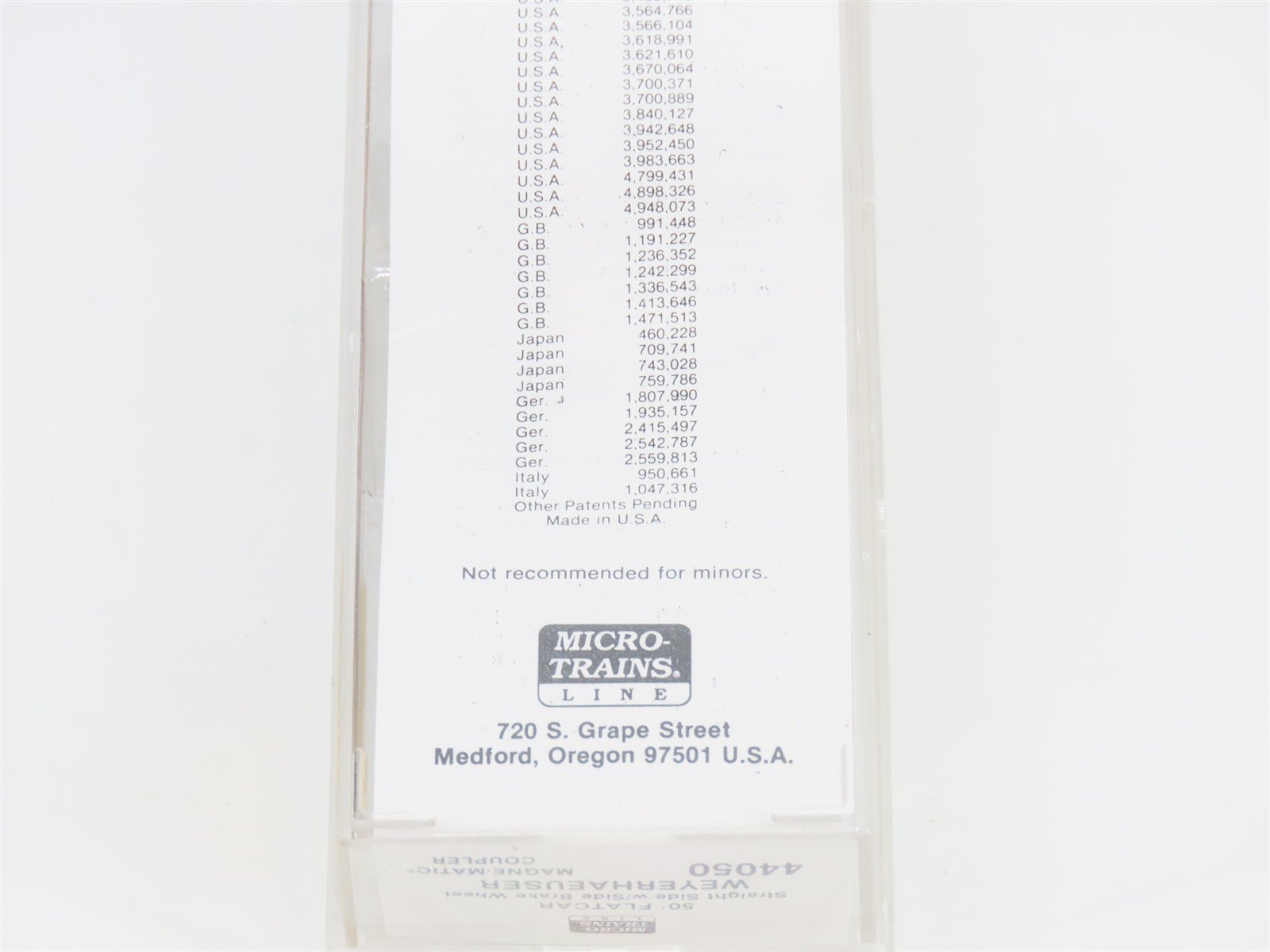 N Scale Micro-Trains MTL 44050 WTCX Weyerhaeuser 50' Flat Car #44056