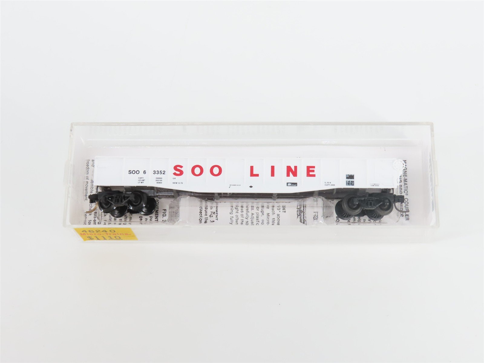 N Scale Micro-Trains MTL 46240 SOO Line 50' Open Gondola #63352