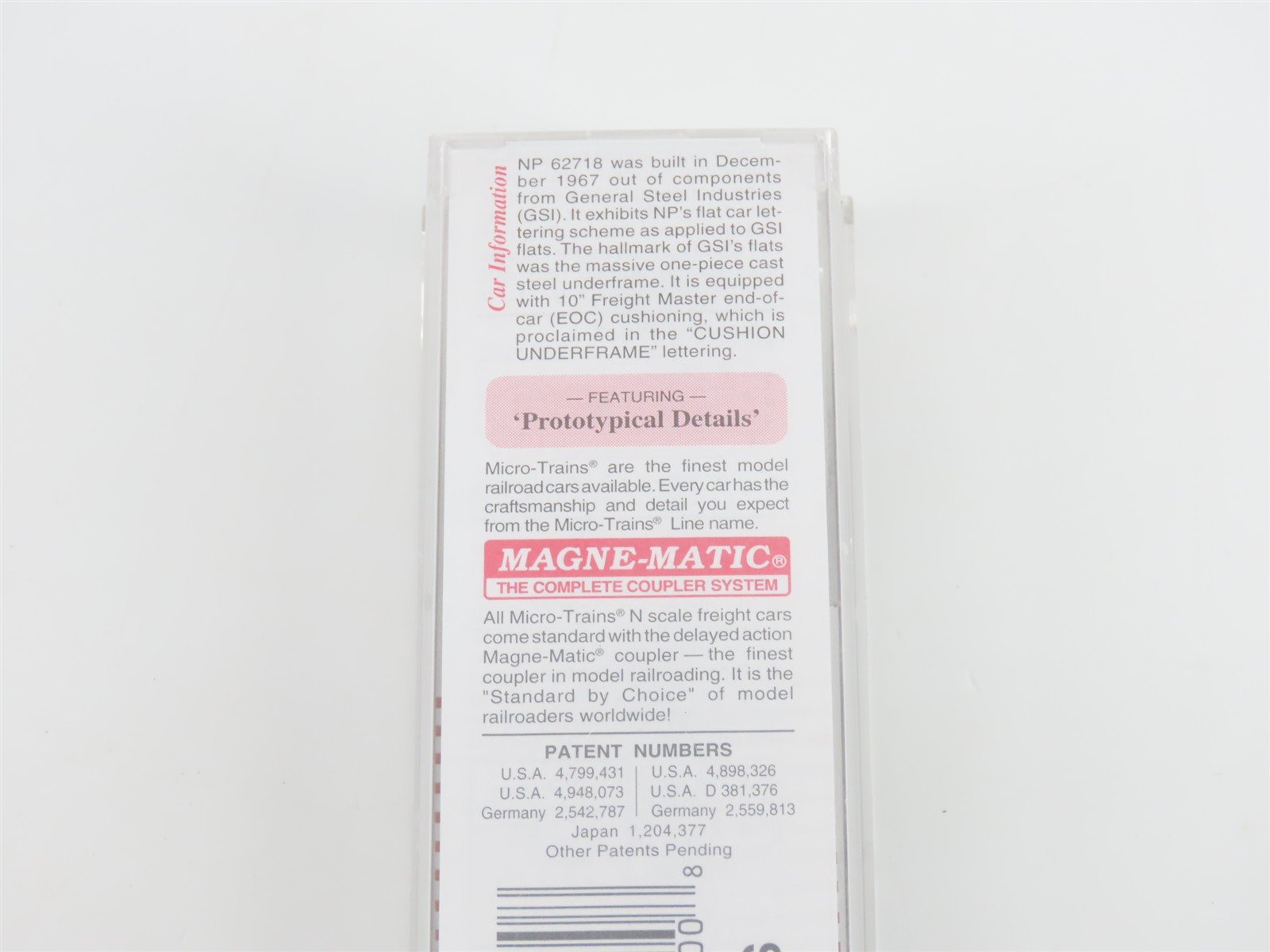 N Scale Micro-Trains MTL 45250 NP Northern Pacific 50' Flat Car #62718