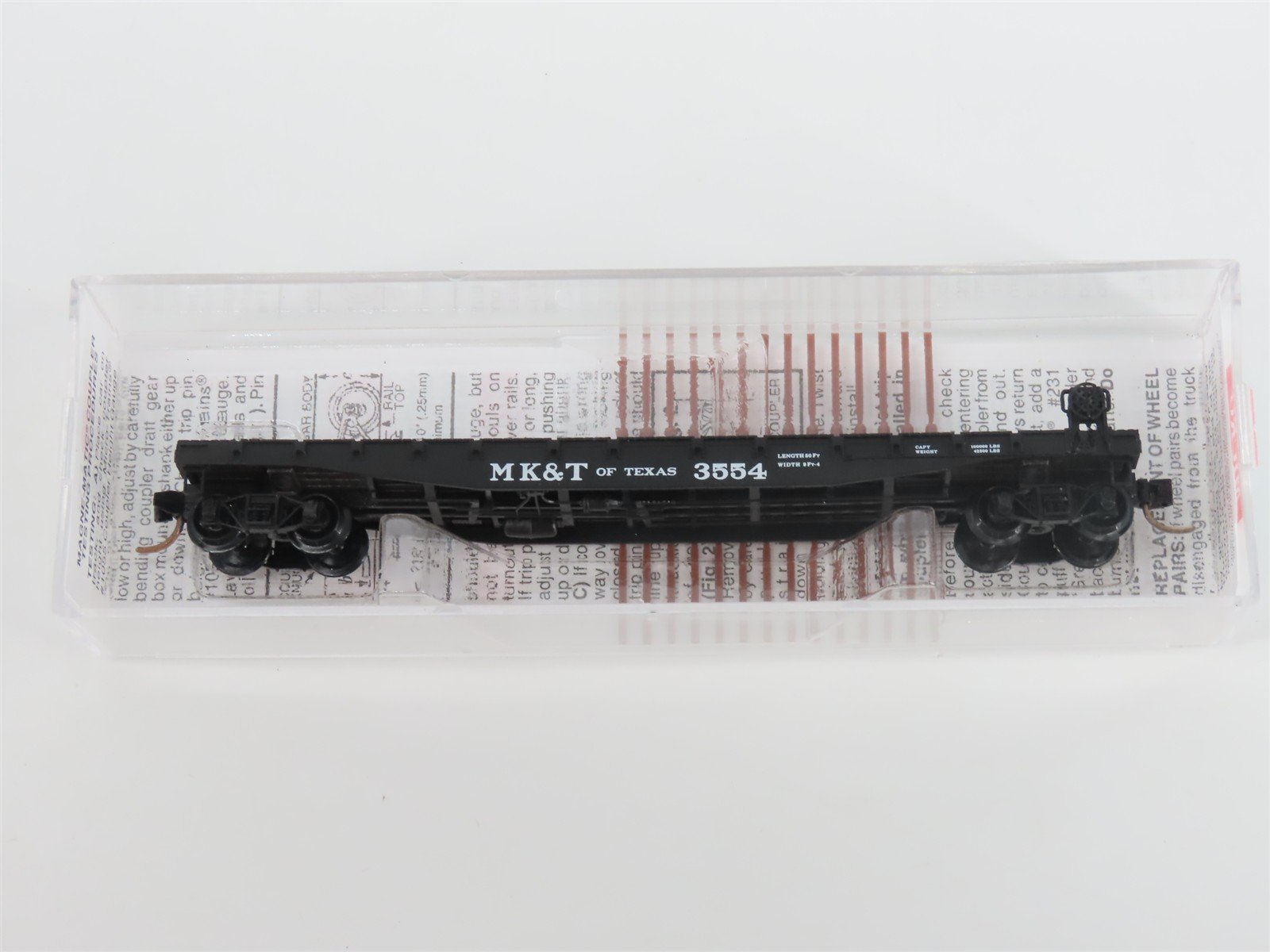 N Scale Micro-Trains MTL 45240 MK&T of Texas 50' Flat Car #3554