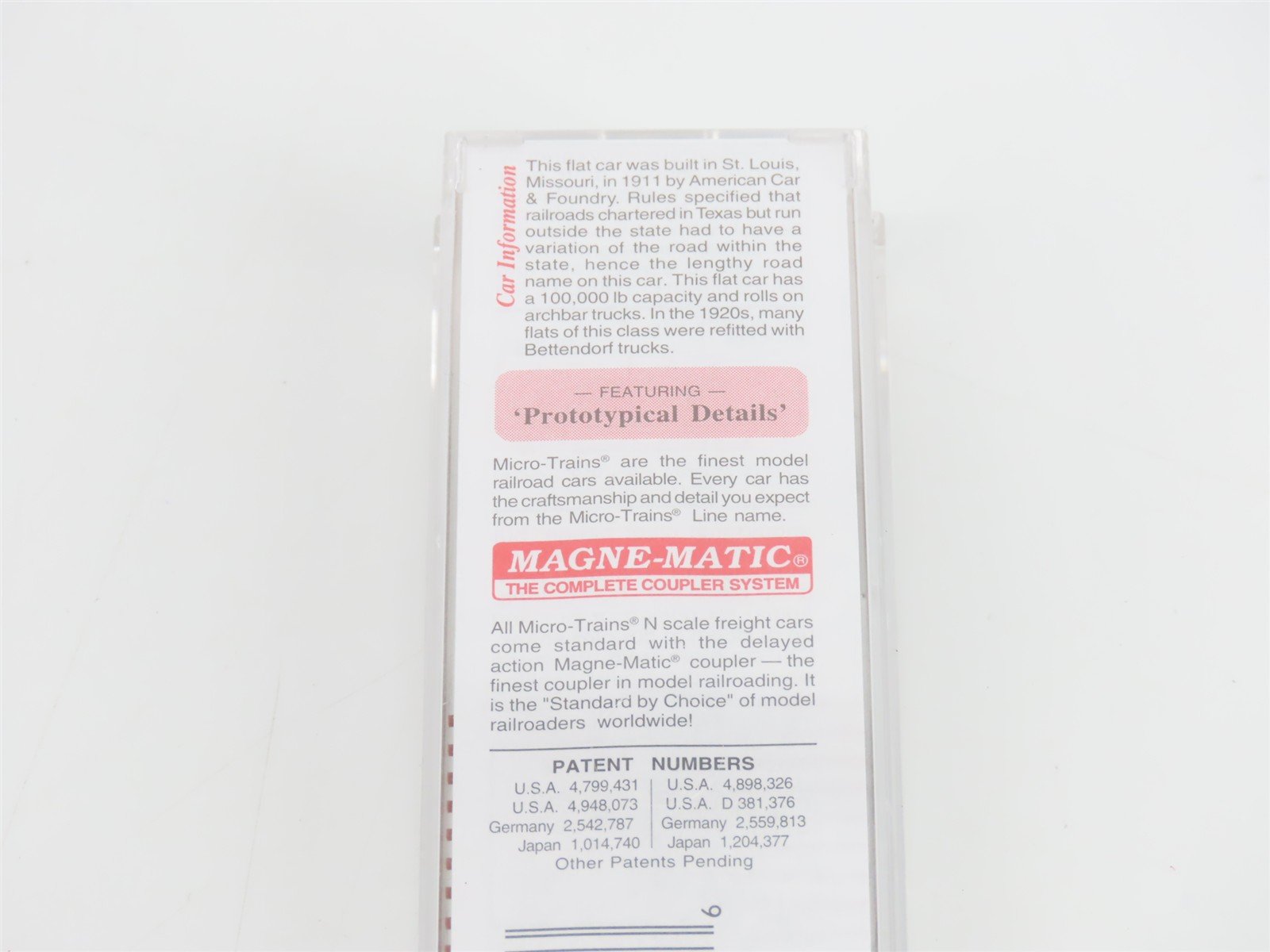 N Scale Micro-Trains MTL 45240 MK&T of Texas 50' Flat Car #3554