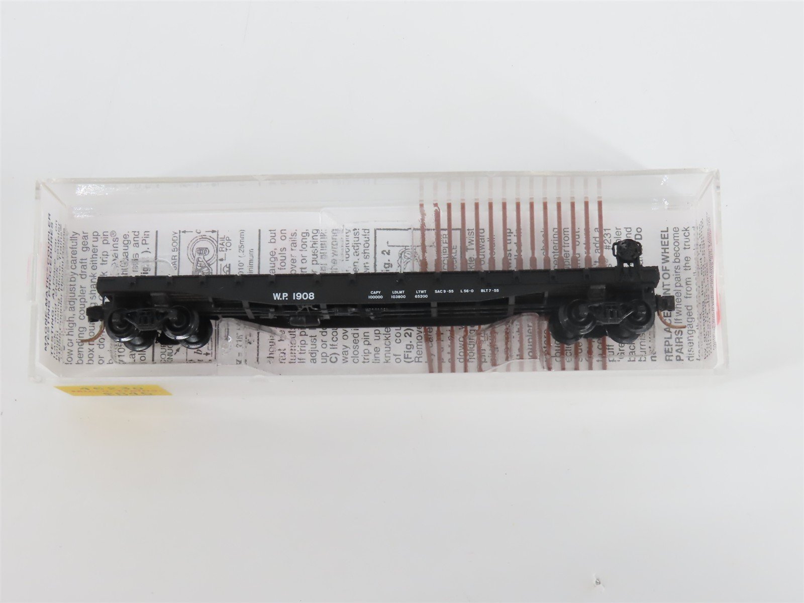 N Scale Micro-Trains MTL 45230 WP Western Pacific Railroad 50' Flat Car #1908