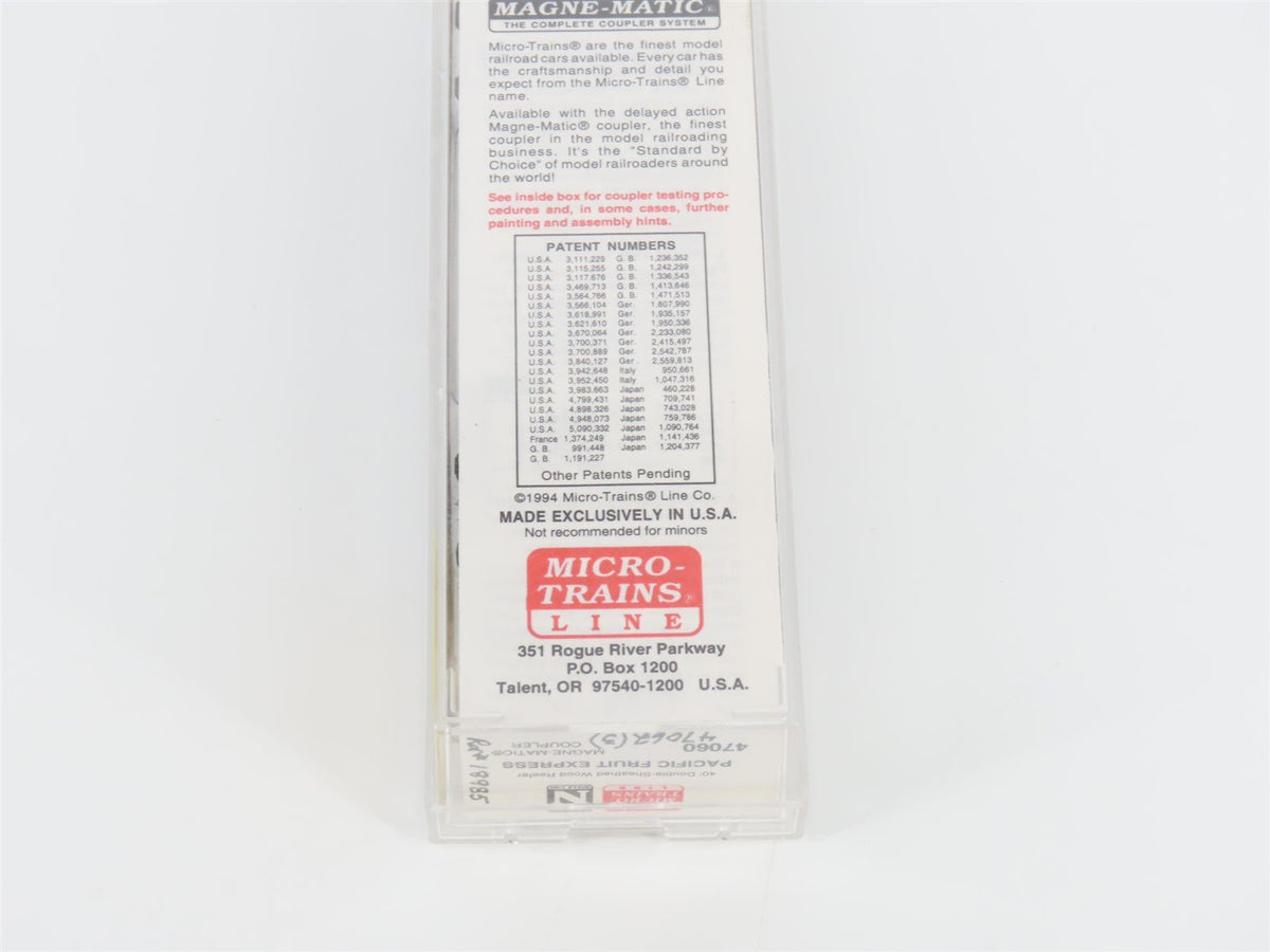 N Scale Micro-Trains MTL 47060 PFE Pacific Fruit Express 40&#39; Reefer #18985