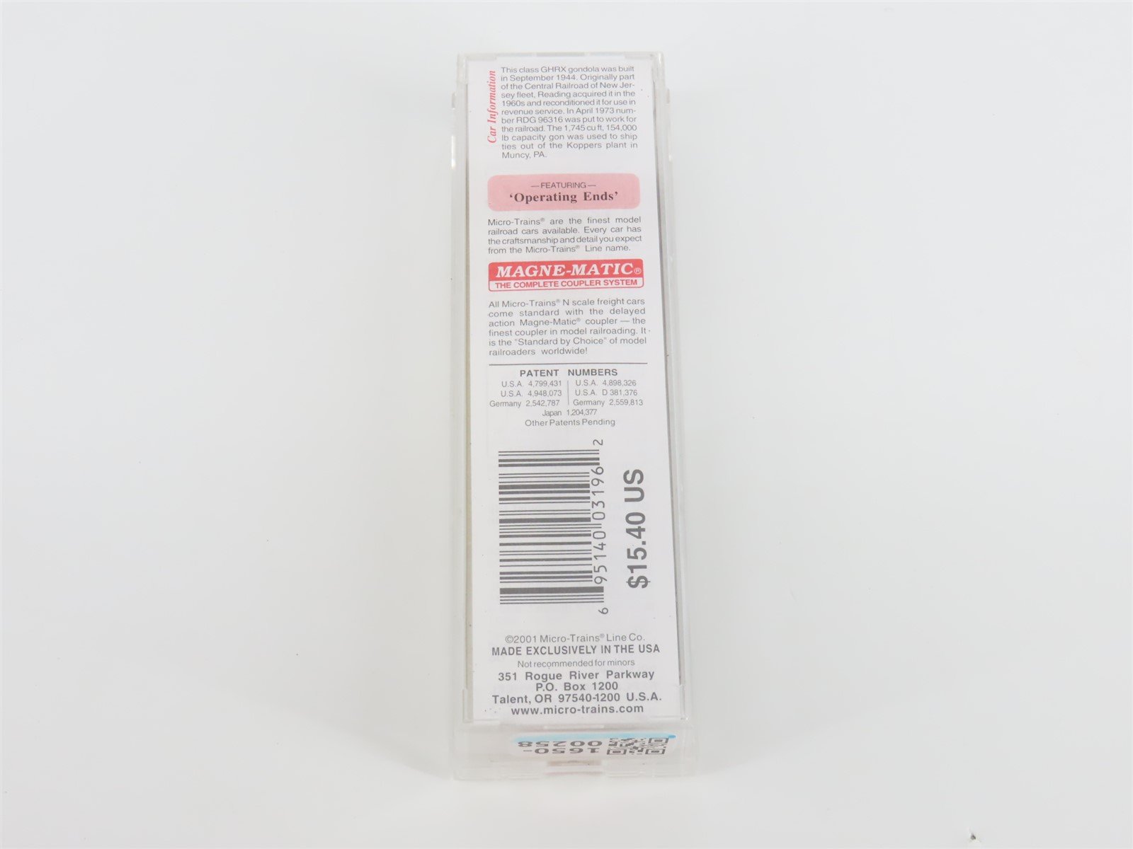 N Scale Micro-Trains MTL 46370 RDG Reading 50' Gondola #96316