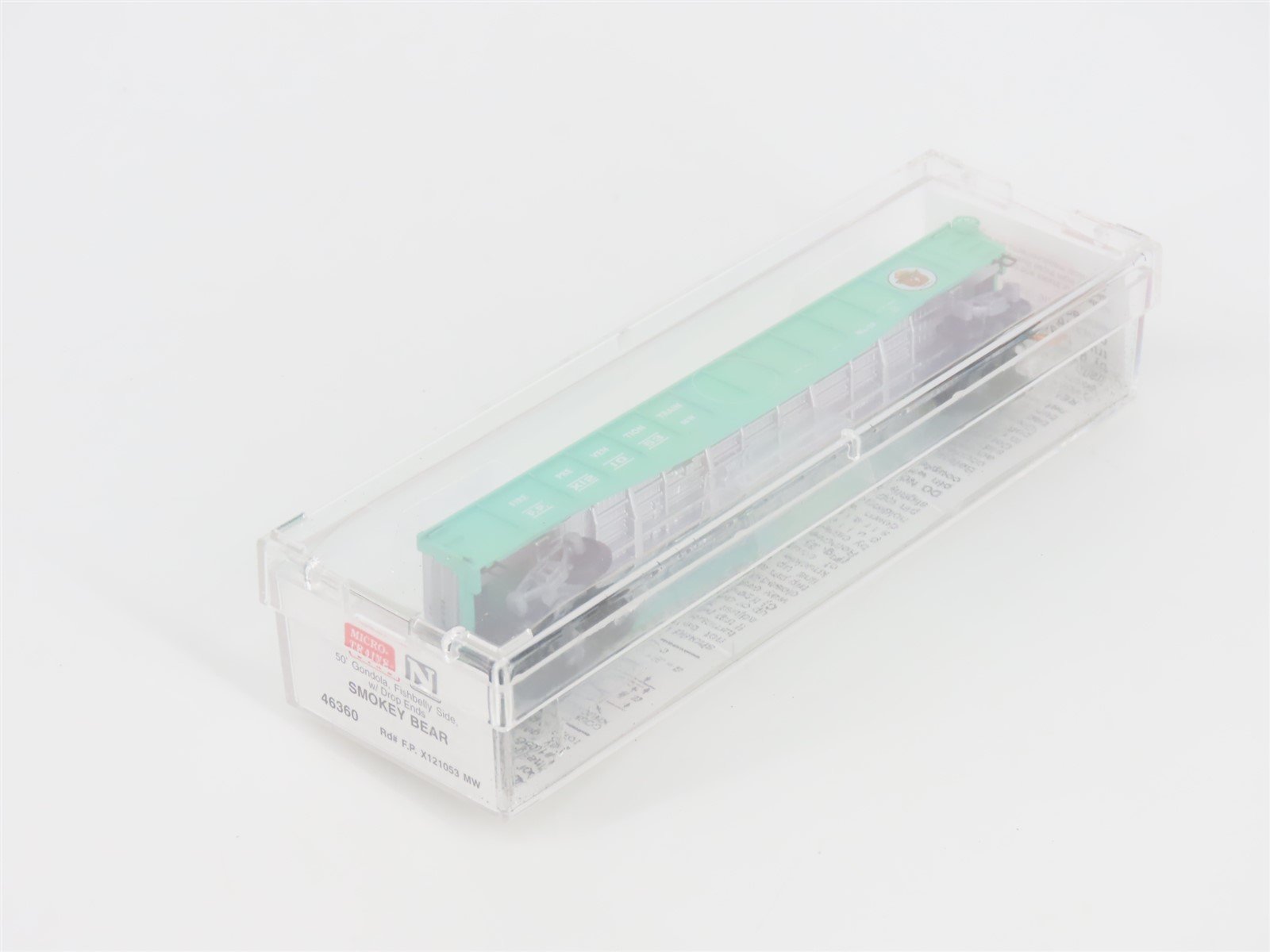 N Scale Micro-Trains MTL 46360 FP Fire Prevention Smokey Bear Gondola #X121053