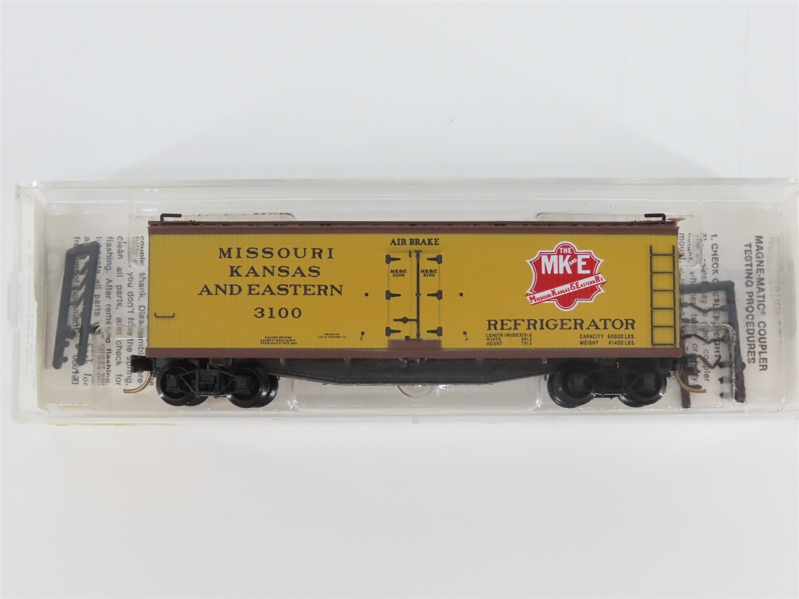 N Scale Micro-Trains MTL 49360 MK&E Missouri Kansas & Eastern 40' Reefer #3100