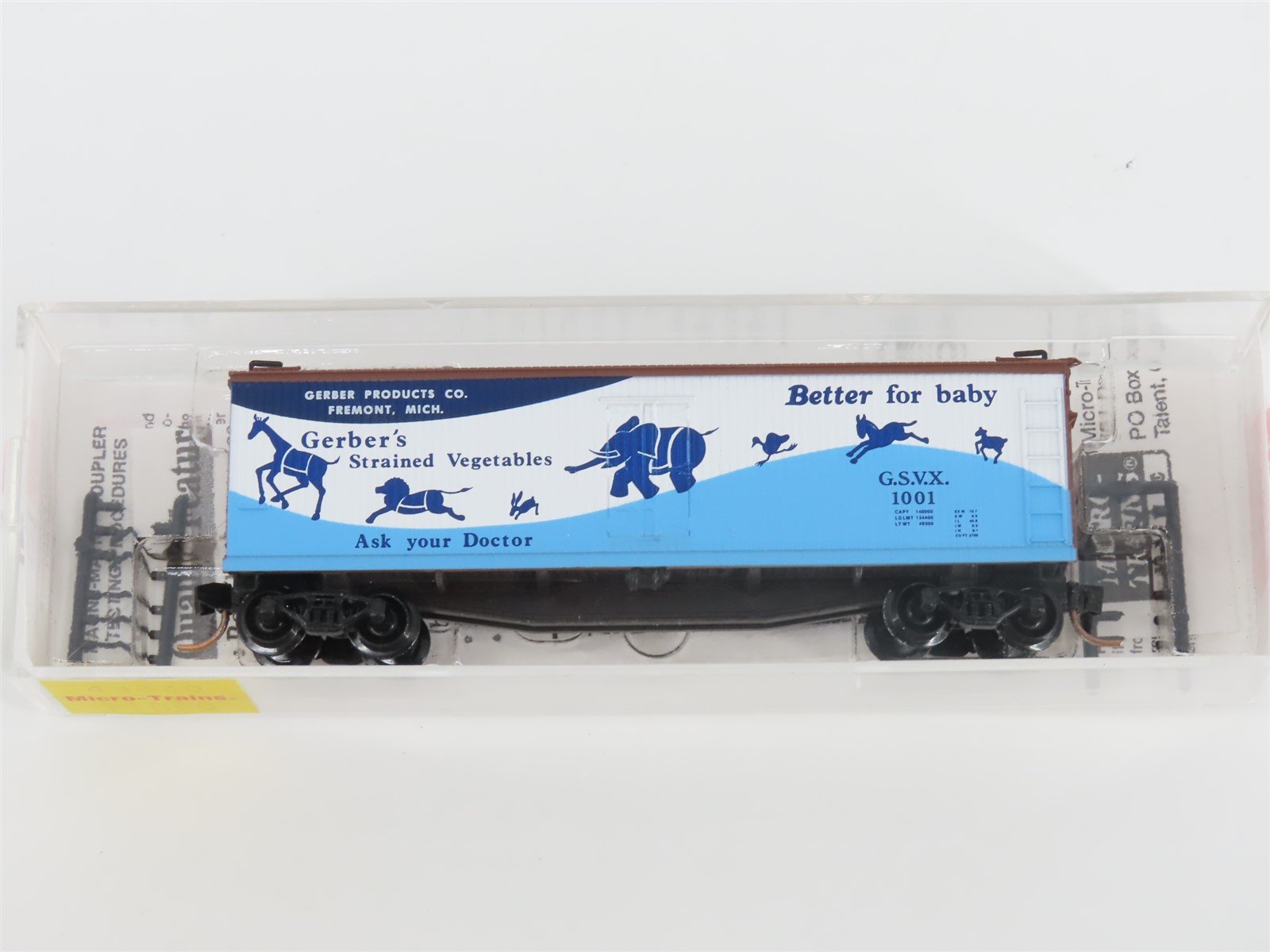 N Scale Micro-Trains MTL 49330 GSVX Gerber Products 40' Wood Reefer #1001