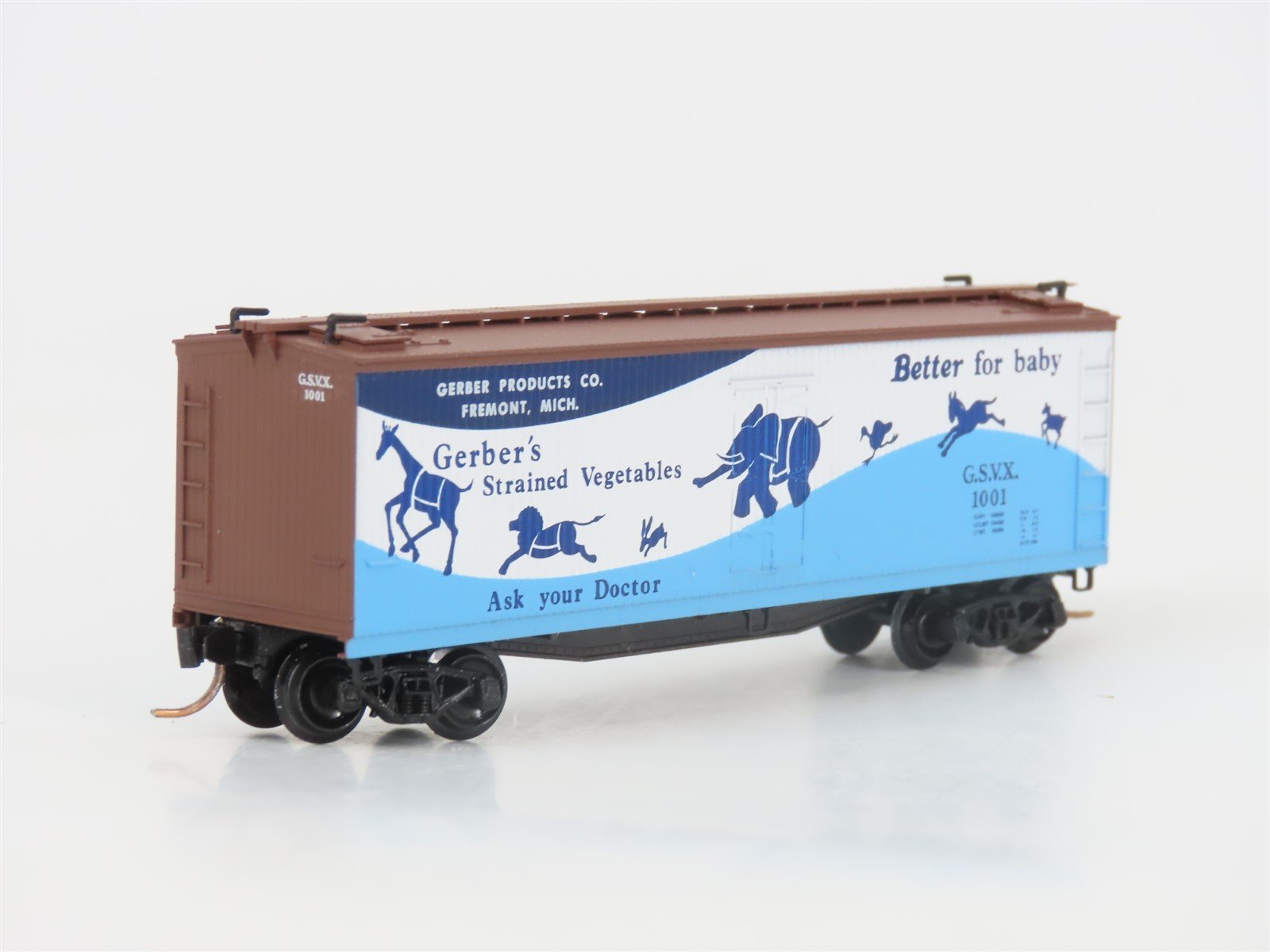 N Scale Micro-Trains MTL 49330 GSVX Gerber Products 40' Wood Reefer #1001