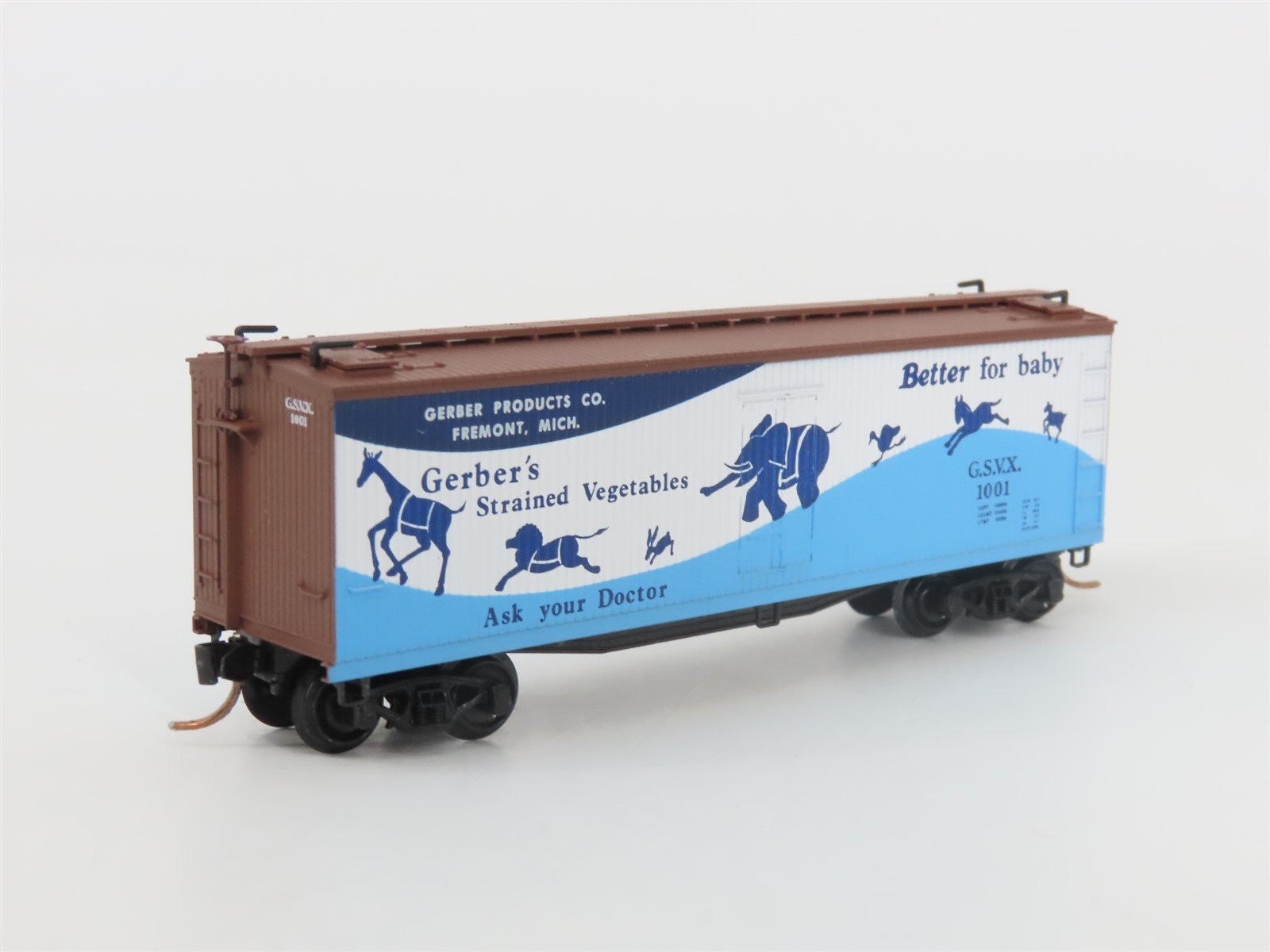 N Scale Micro-Trains MTL 49330 GSVX Gerber Products 40' Wood Reefer #1001