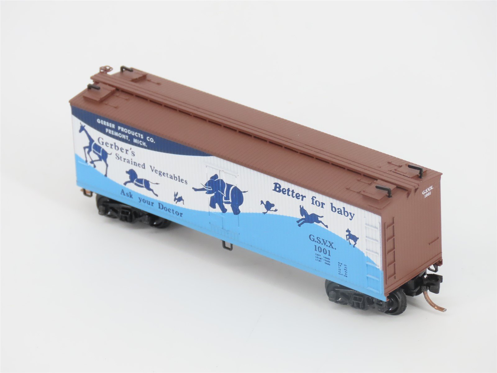 N Scale Micro-Trains MTL 49330 GSVX Gerber Products 40' Wood Reefer #1001